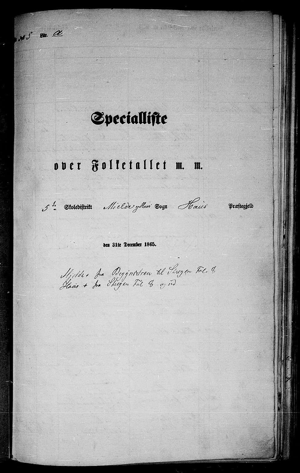 RA, 1865 census for Haus, 1865, p. 92