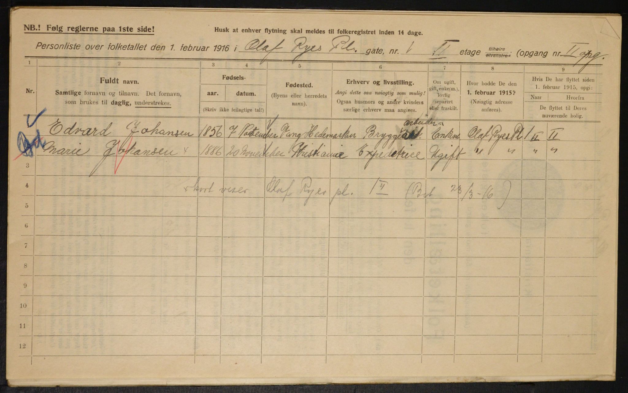 OBA, Municipal Census 1916 for Kristiania, 1916, p. 76859