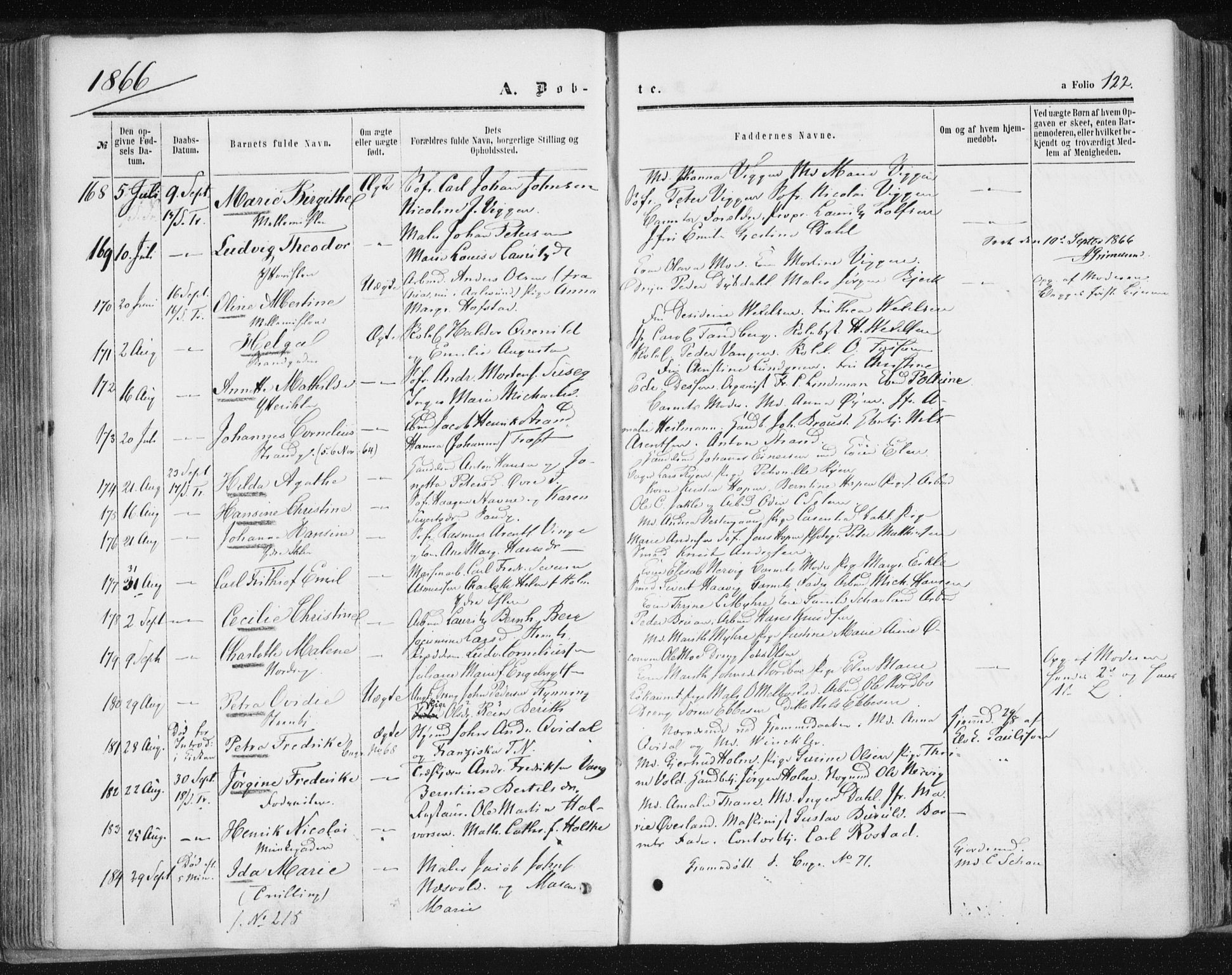 Ministerialprotokoller, klokkerbøker og fødselsregistre - Sør-Trøndelag, AV/SAT-A-1456/602/L0115: Parish register (official) no. 602A13, 1860-1872, p. 122