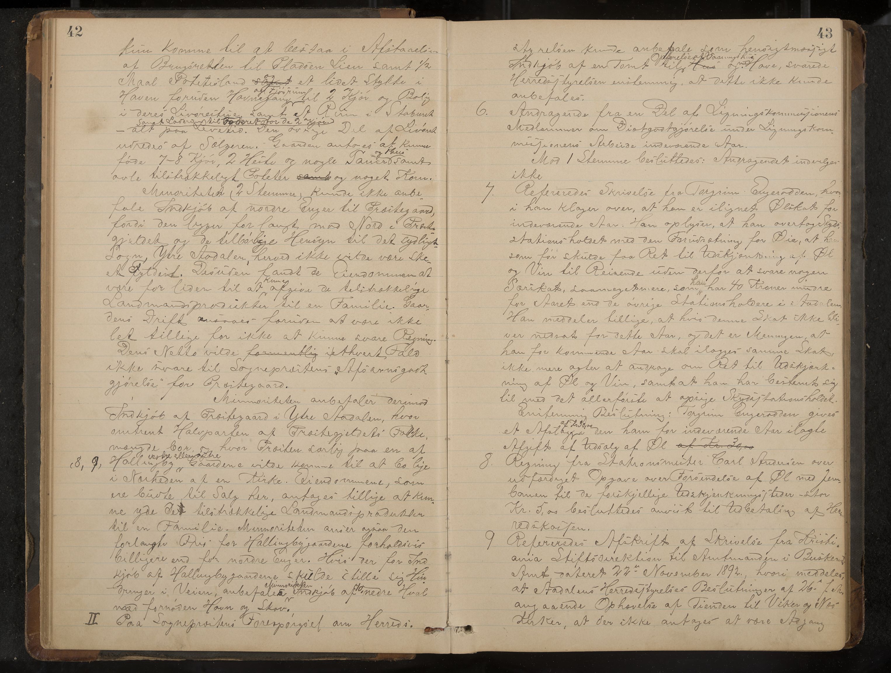 Ådal formannskap og sentraladministrasjon, IKAK/0614021/A/Aa/L0002: Møtebok, 1891-1907, p. 42-43