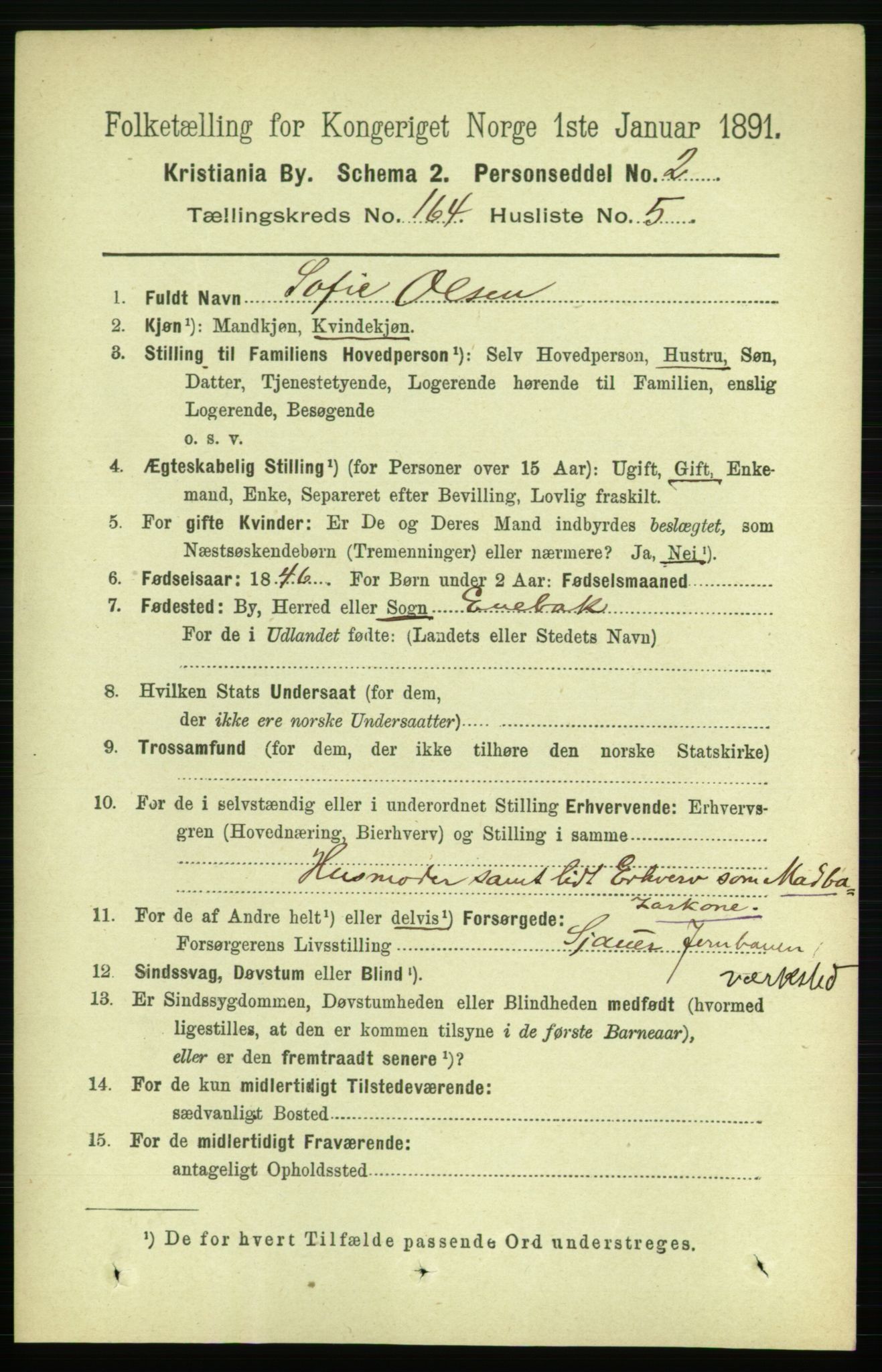 RA, 1891 census for 0301 Kristiania, 1891, p. 94466