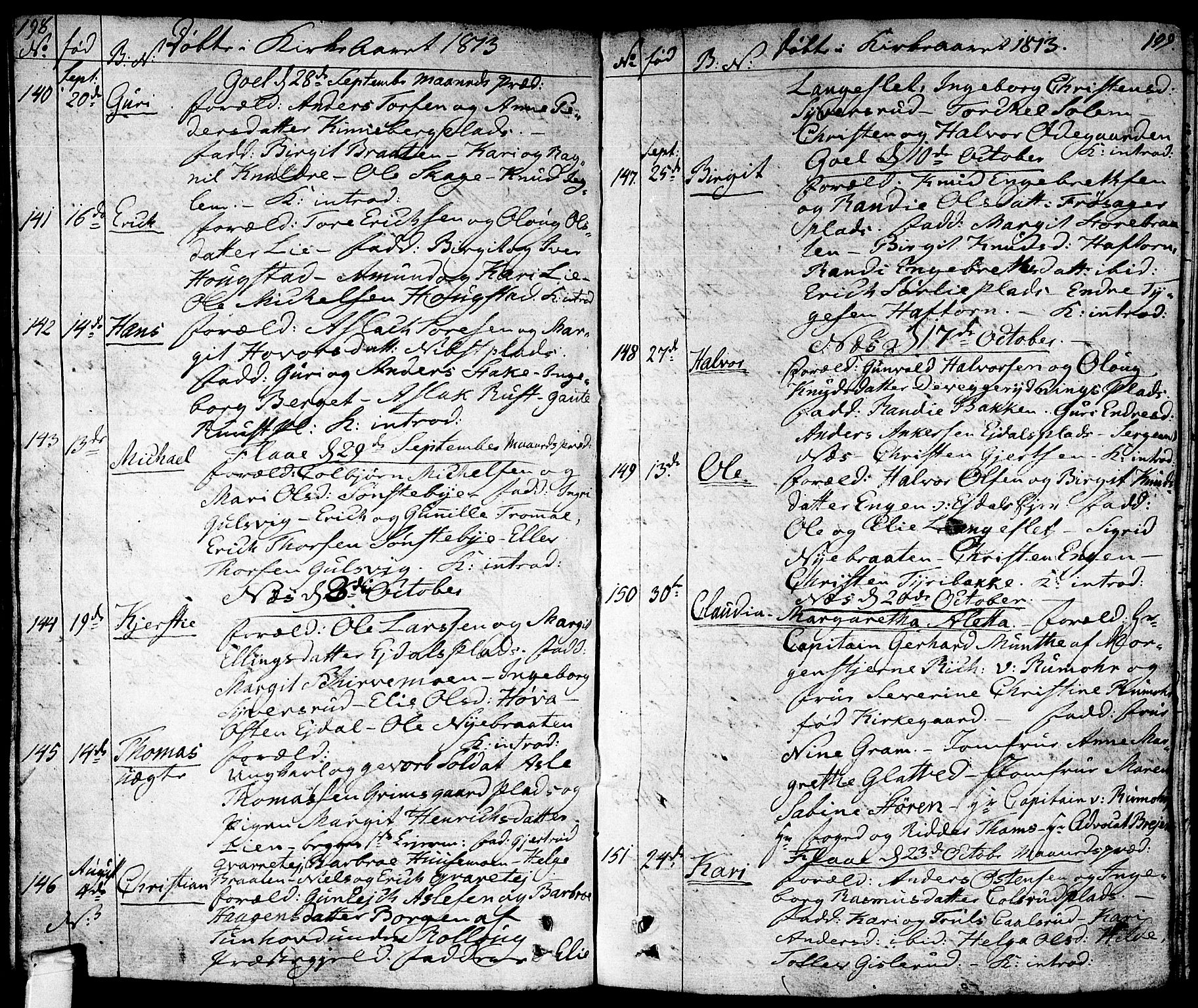 Nes kirkebøker, SAKO/A-236/F/Fa/L0006: Parish register (official) no. 6, 1808-1814, p. 198-199