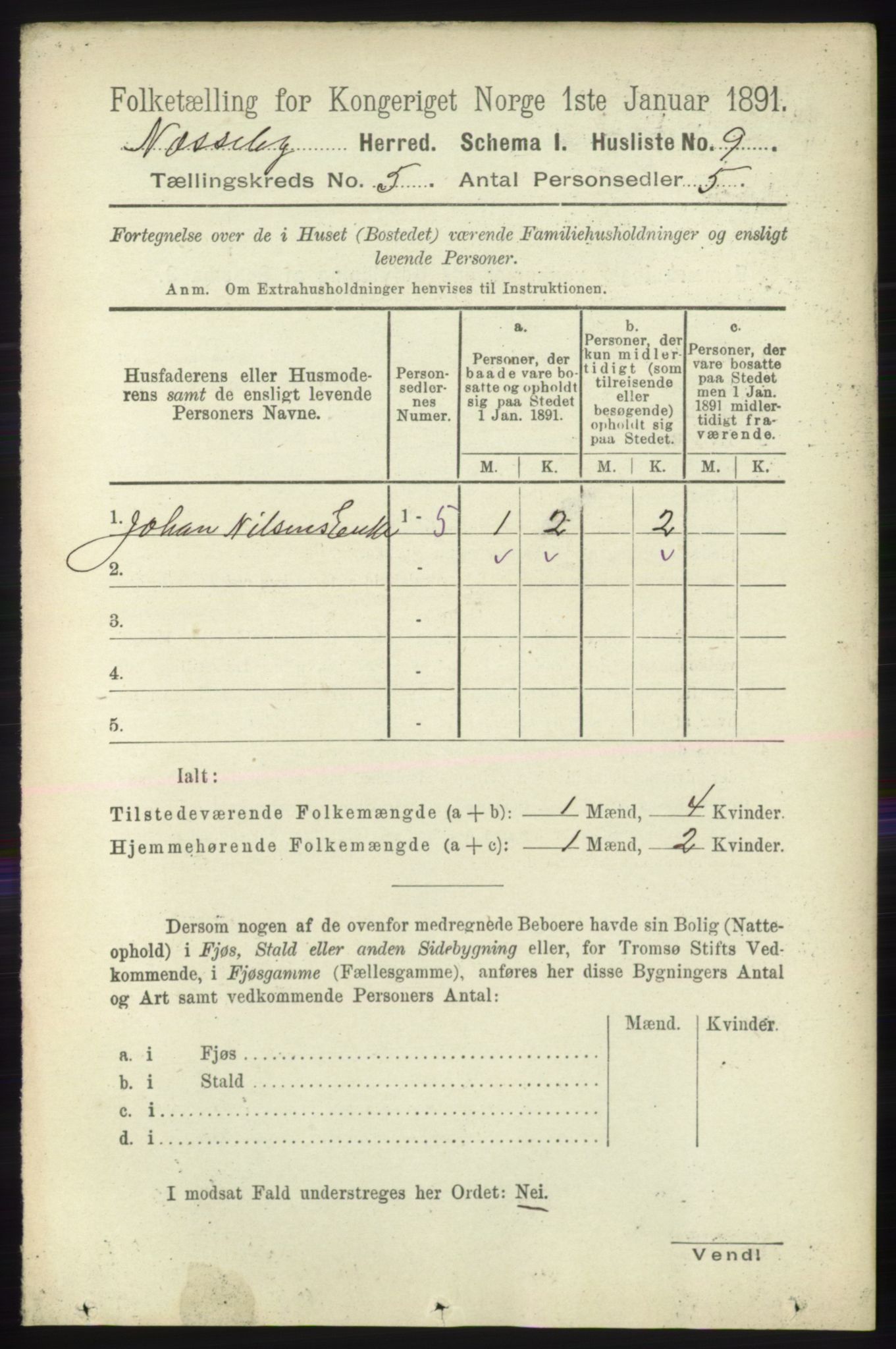 RA, 1891 census for 2027 Nesseby, 1891, p. 1405