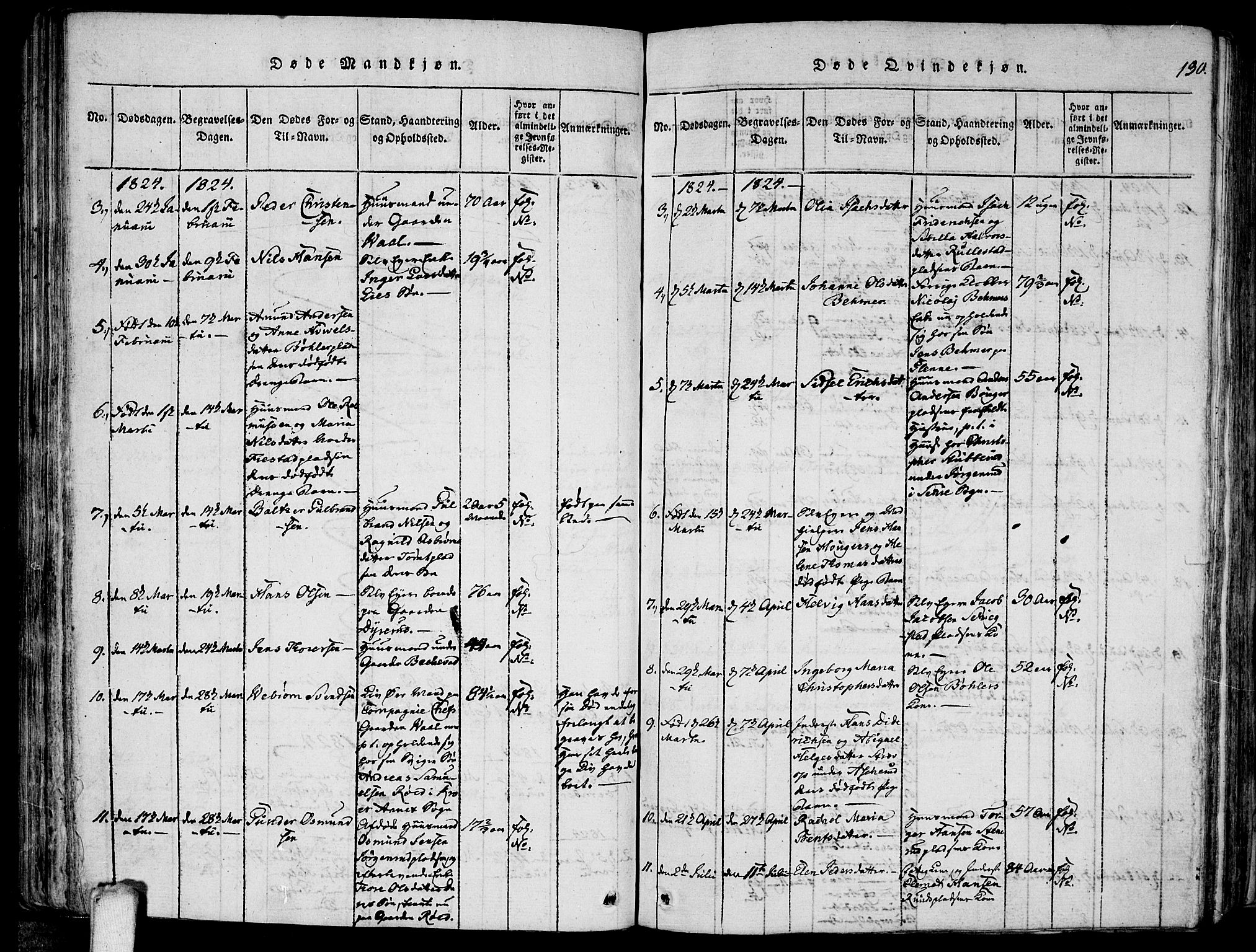 Kråkstad prestekontor Kirkebøker, SAO/A-10125a/F/Fa/L0003: Parish register (official) no. I 3, 1813-1824, p. 130