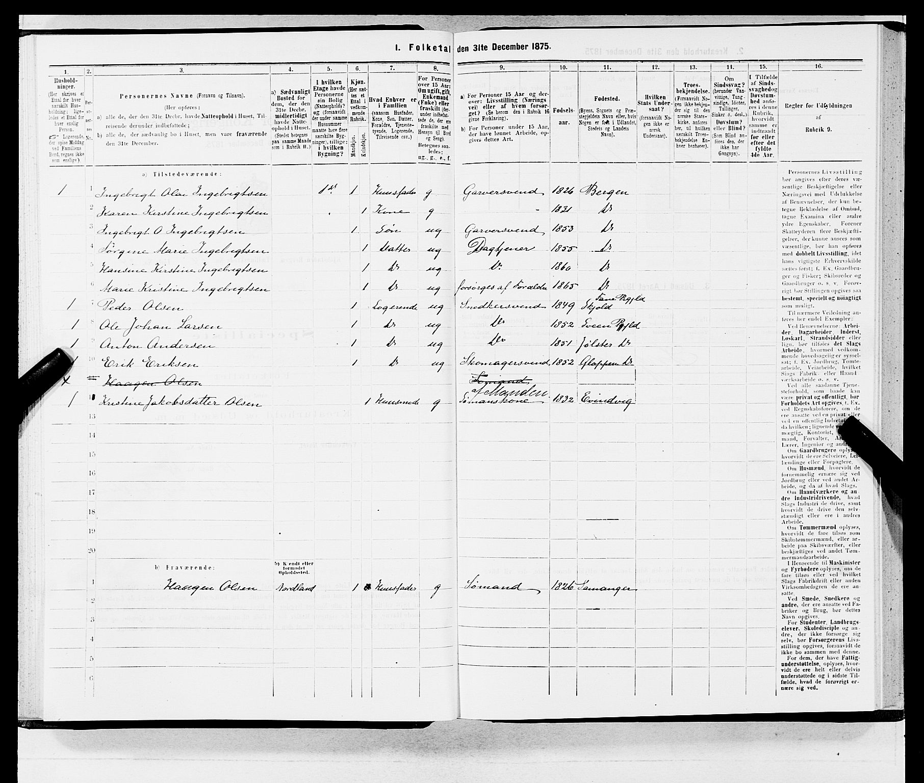 SAB, 1875 census for 1301 Bergen, 1875, p. 3435