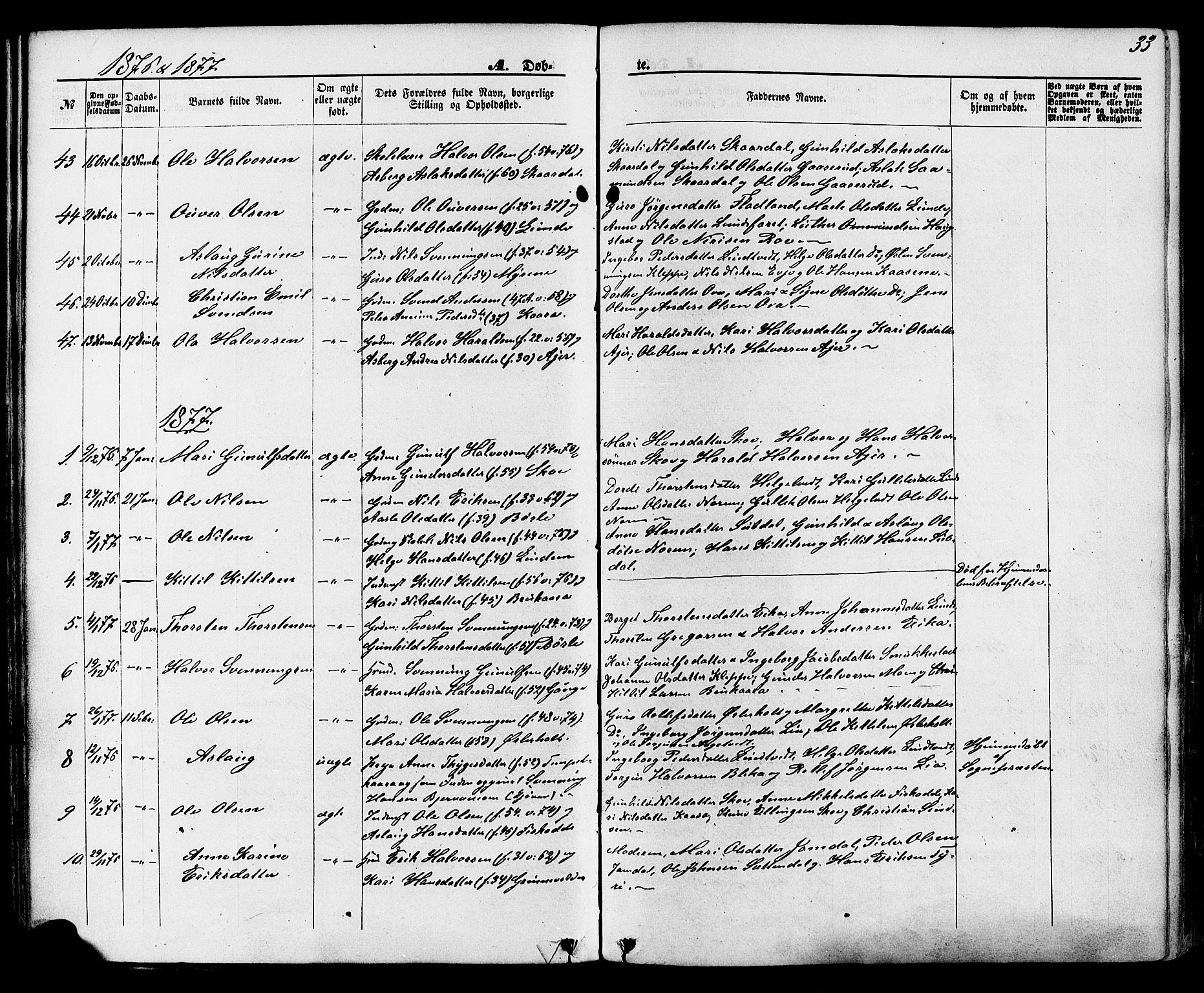 Lunde kirkebøker, AV/SAKO-A-282/F/Fa/L0001: Parish register (official) no. I 1, 1866-1883, p. 33
