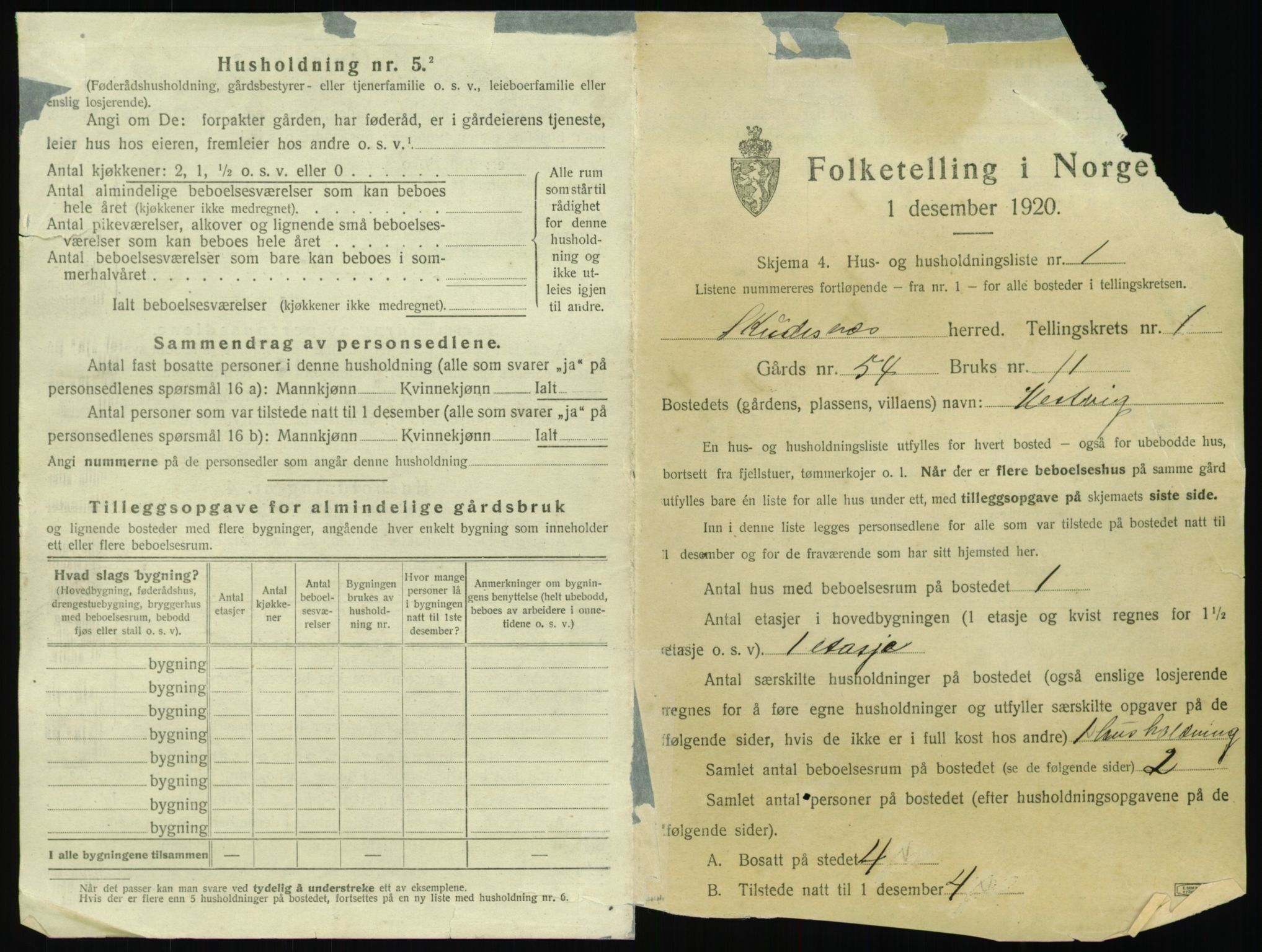 SAST, 1920 census for Skudenes, 1920, p. 40