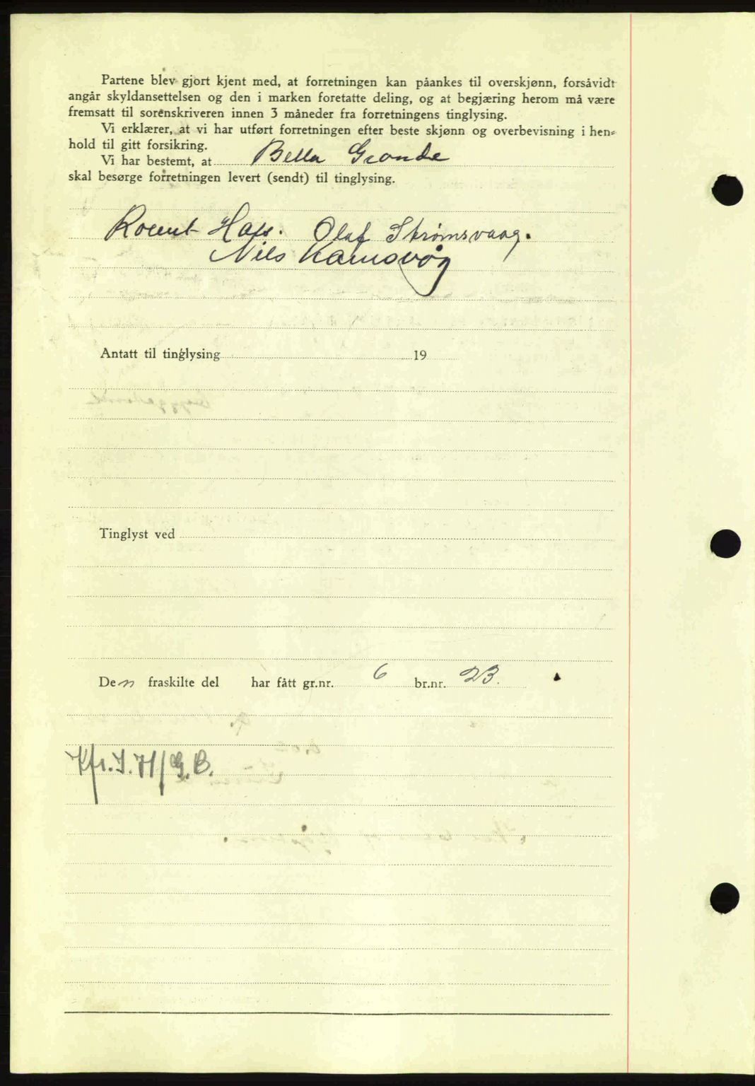 Nordmøre sorenskriveri, SAT/A-4132/1/2/2Ca: Mortgage book no. A90, 1941-1941, Diary no: : 1217/1941
