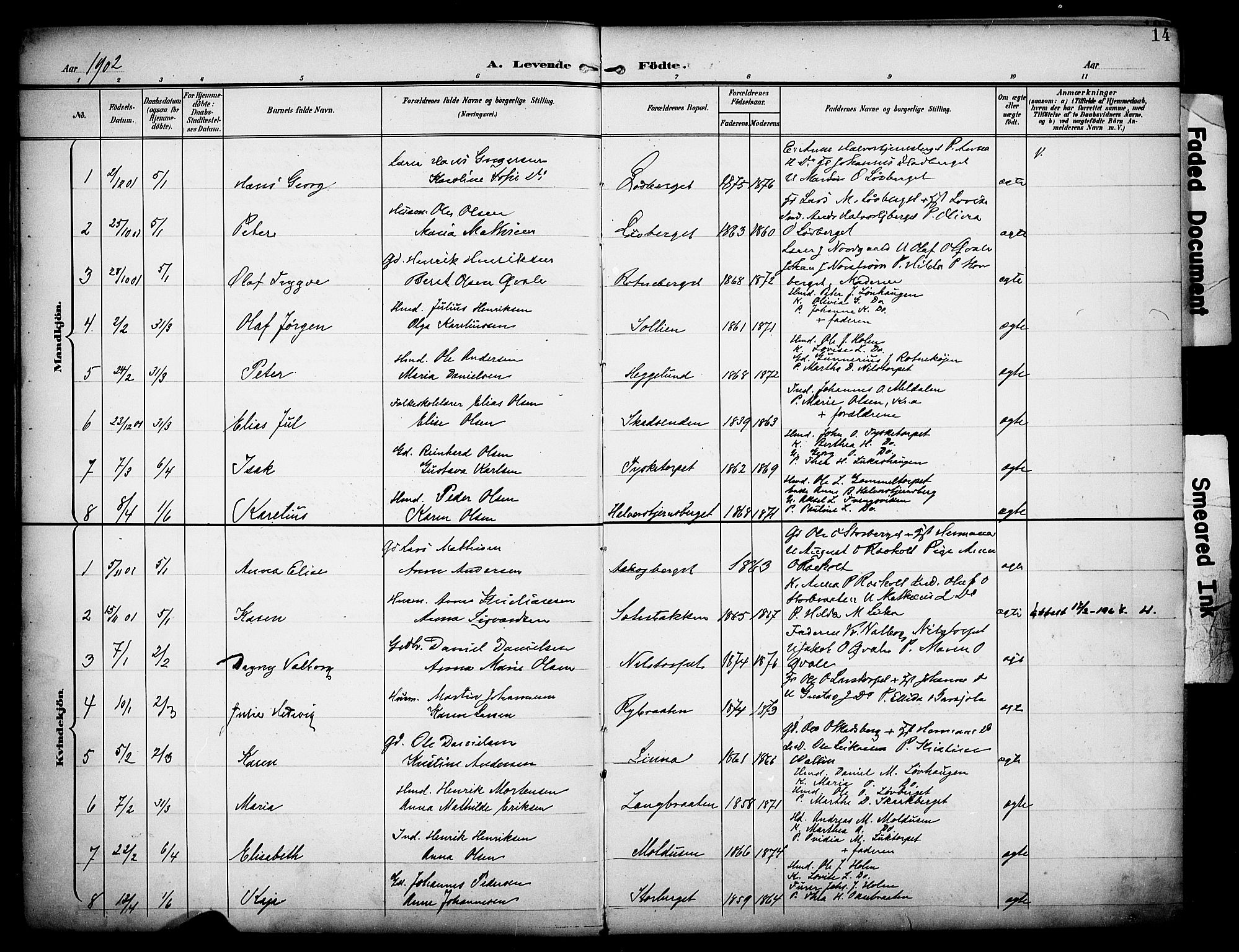 Grue prestekontor, AV/SAH-PREST-036/H/Ha/Haa/L0014: Parish register (official) no. 14, 1898-1915, p. 14