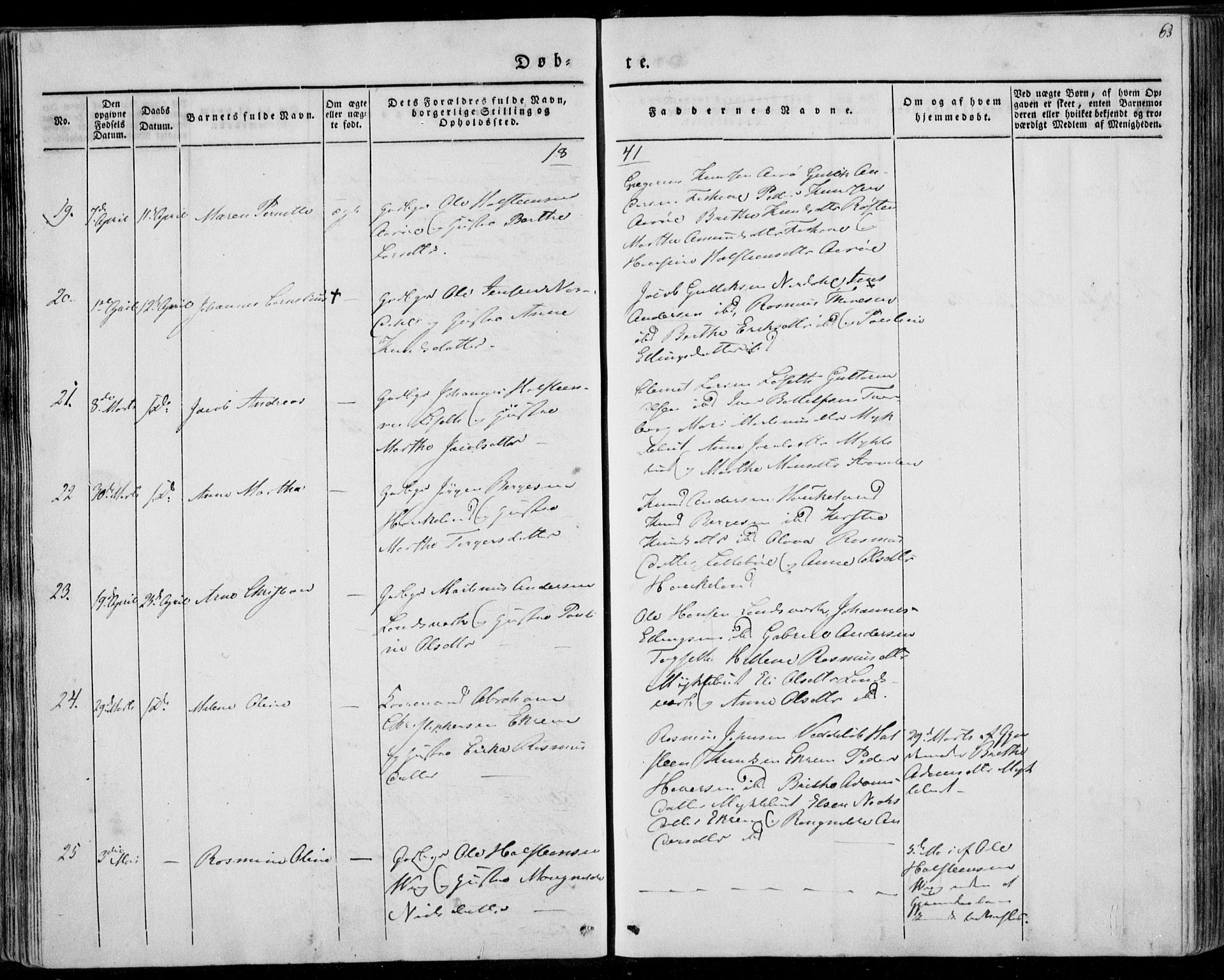 Ministerialprotokoller, klokkerbøker og fødselsregistre - Møre og Romsdal, SAT/A-1454/501/L0005: Parish register (official) no. 501A05, 1831-1844, p. 63