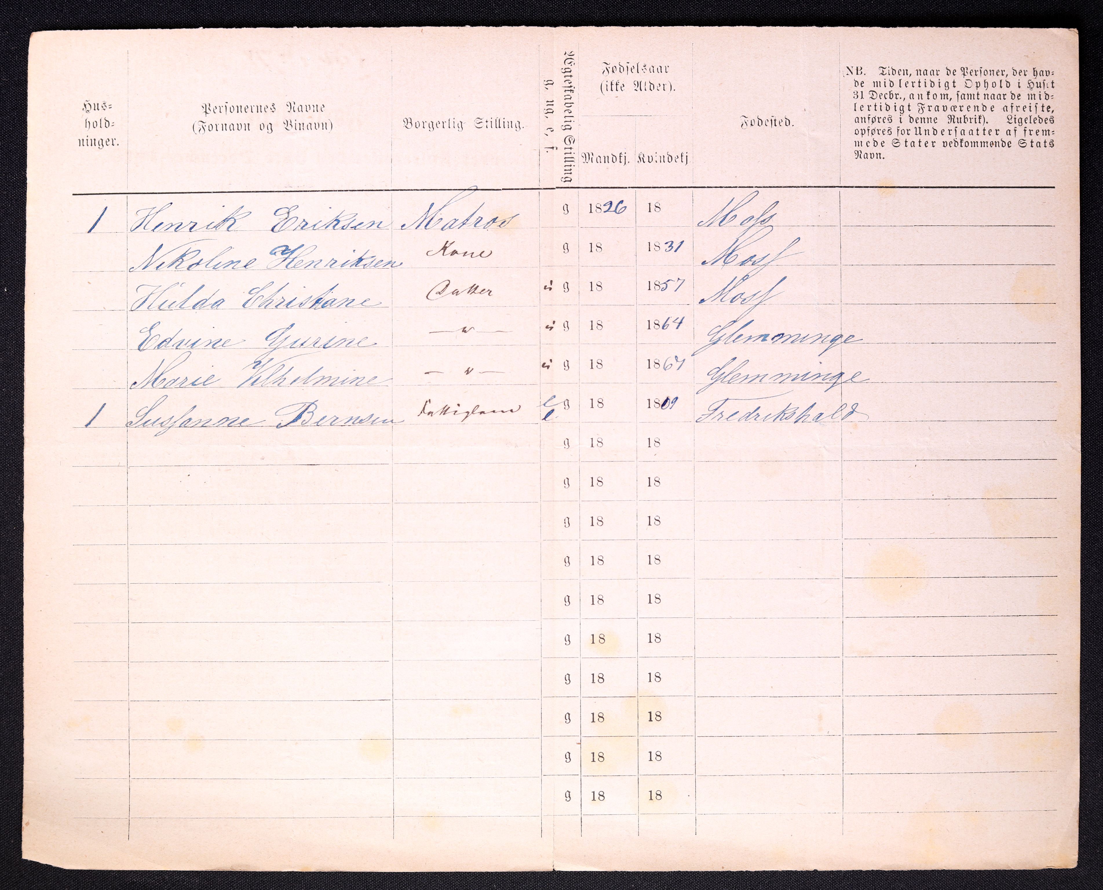 RA, 1870 census for 0103 Fredrikstad, 1870, p. 1430