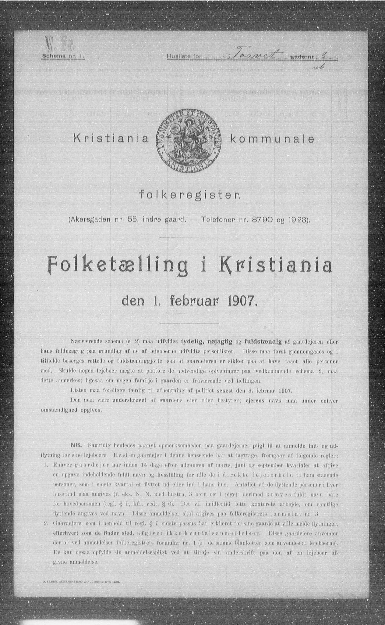 OBA, Municipal Census 1907 for Kristiania, 1907, p. 58542