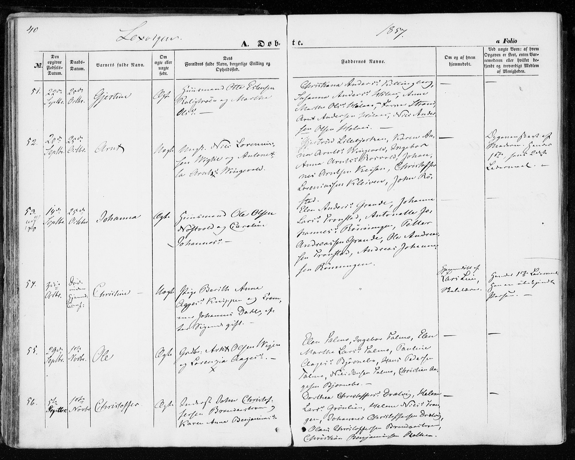 Ministerialprotokoller, klokkerbøker og fødselsregistre - Nord-Trøndelag, AV/SAT-A-1458/701/L0008: Parish register (official) no. 701A08 /1, 1854-1863, p. 40