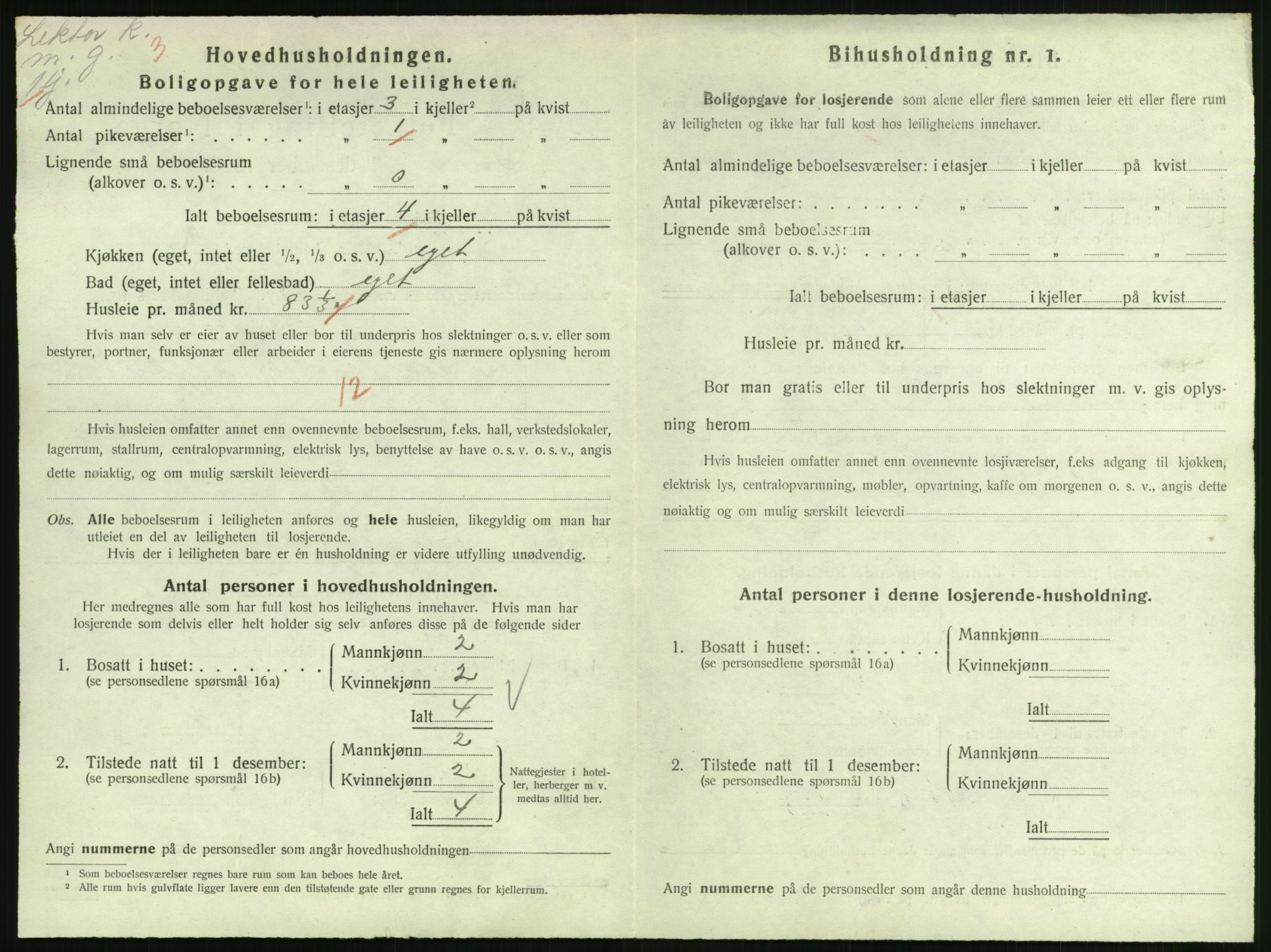 SAH, 1920 census for Lillehammer, 1920, p. 1733