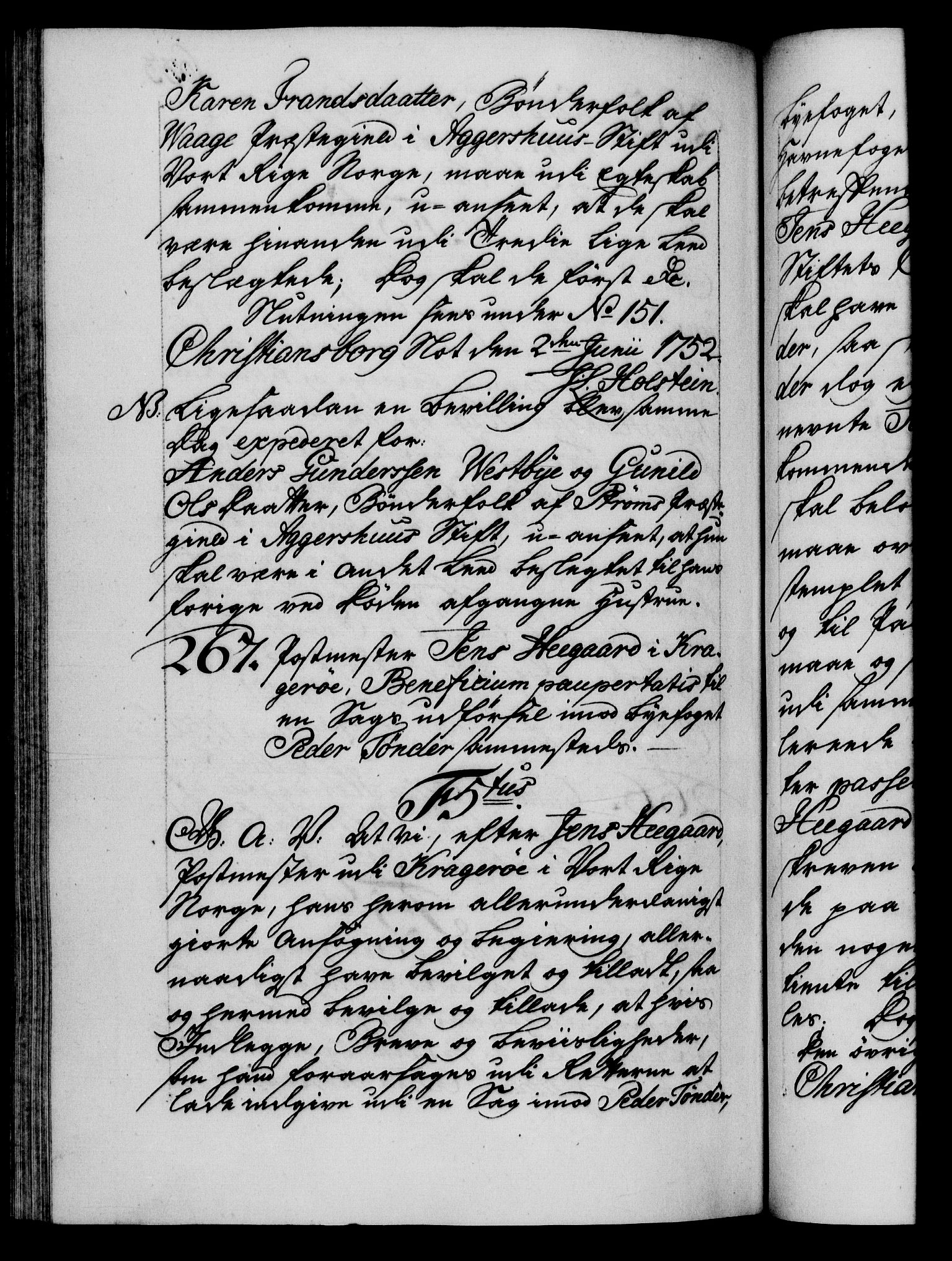 Danske Kanselli 1572-1799, AV/RA-EA-3023/F/Fc/Fca/Fcaa/L0037: Norske registre, 1751-1752, p. 633b