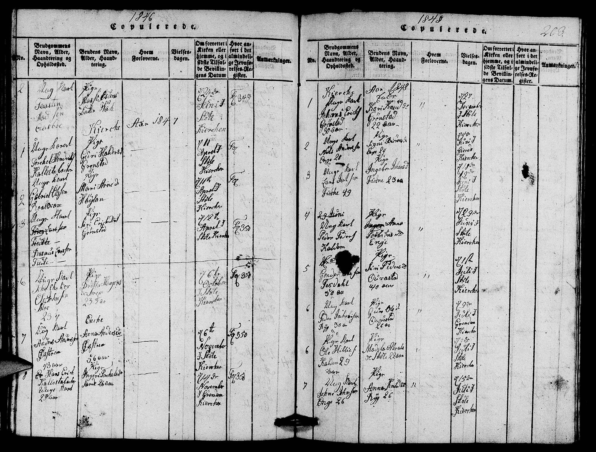 Etne sokneprestembete, SAB/A-75001/H/Hab: Parish register (copy) no. A 1, 1815-1849, p. 203