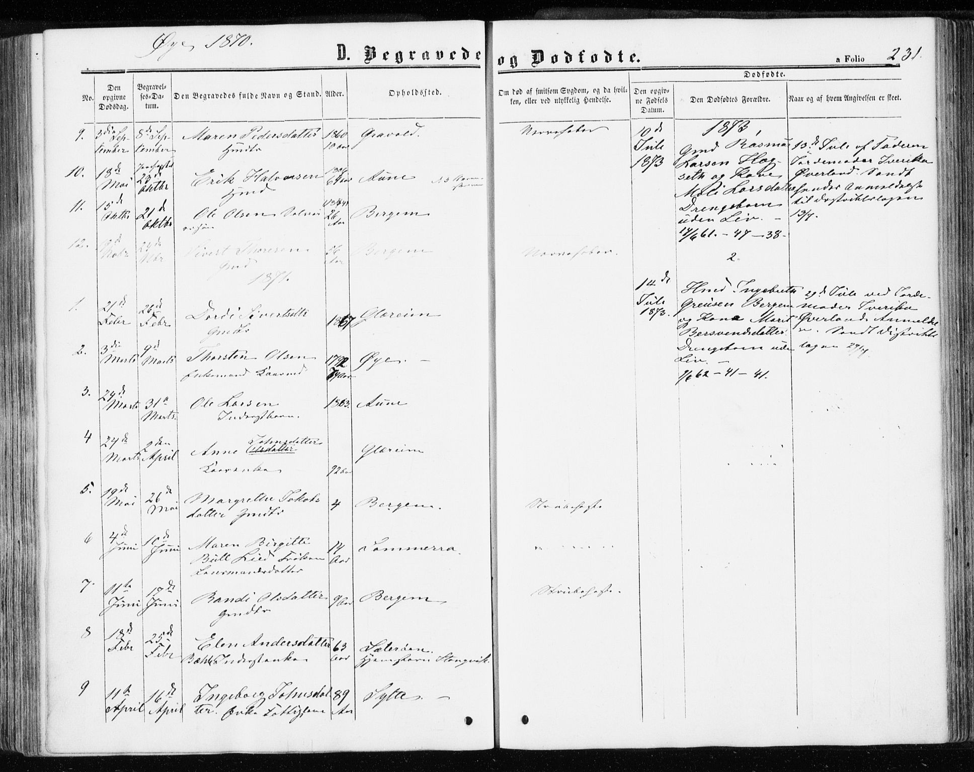 Ministerialprotokoller, klokkerbøker og fødselsregistre - Møre og Romsdal, SAT/A-1454/595/L1045: Parish register (official) no. 595A07, 1863-1873, p. 231