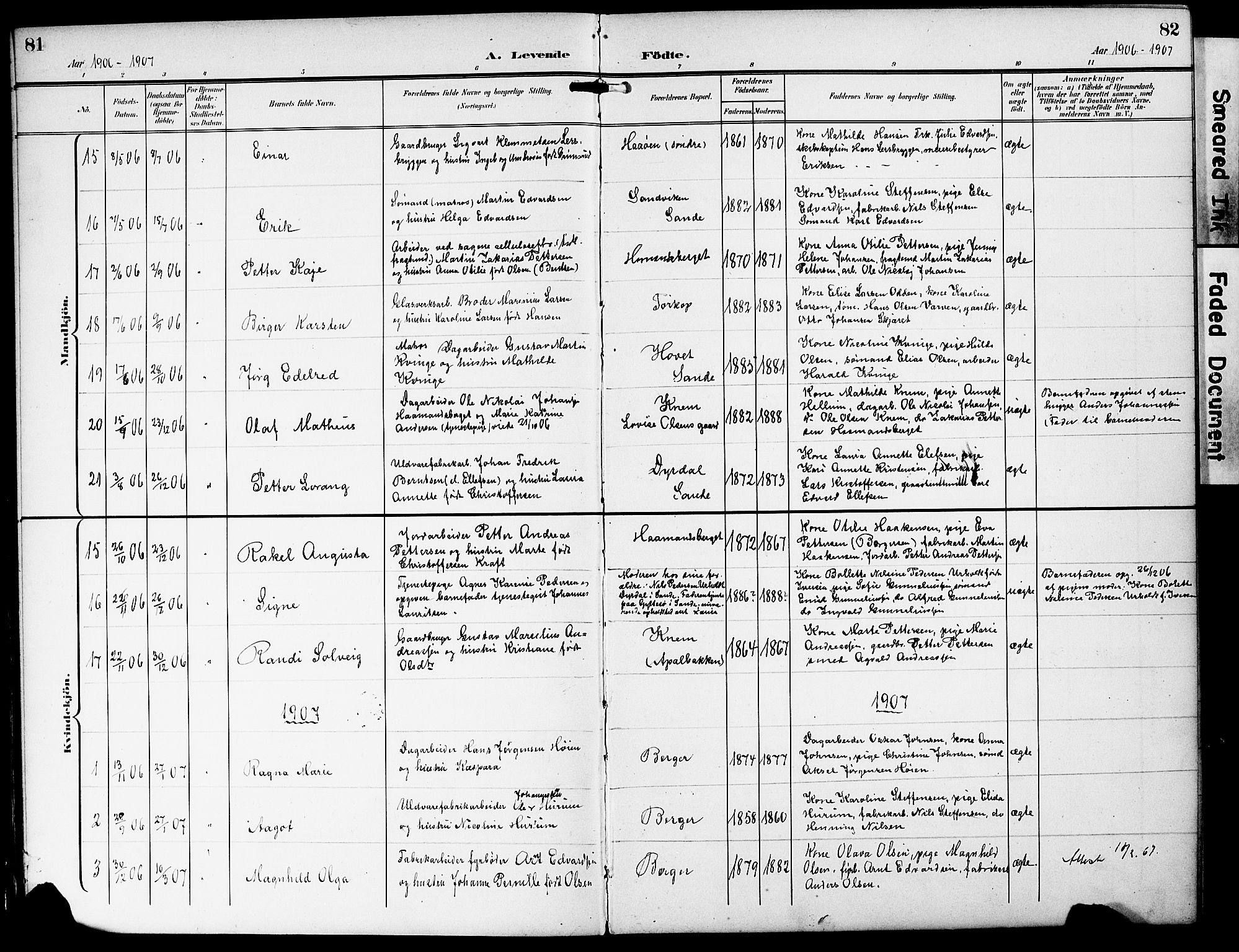 Strømm kirkebøker, AV/SAKO-A-322/G/Ga/L0004: Parish register (copy) no. I 4, 1897-1927, p. 81-82