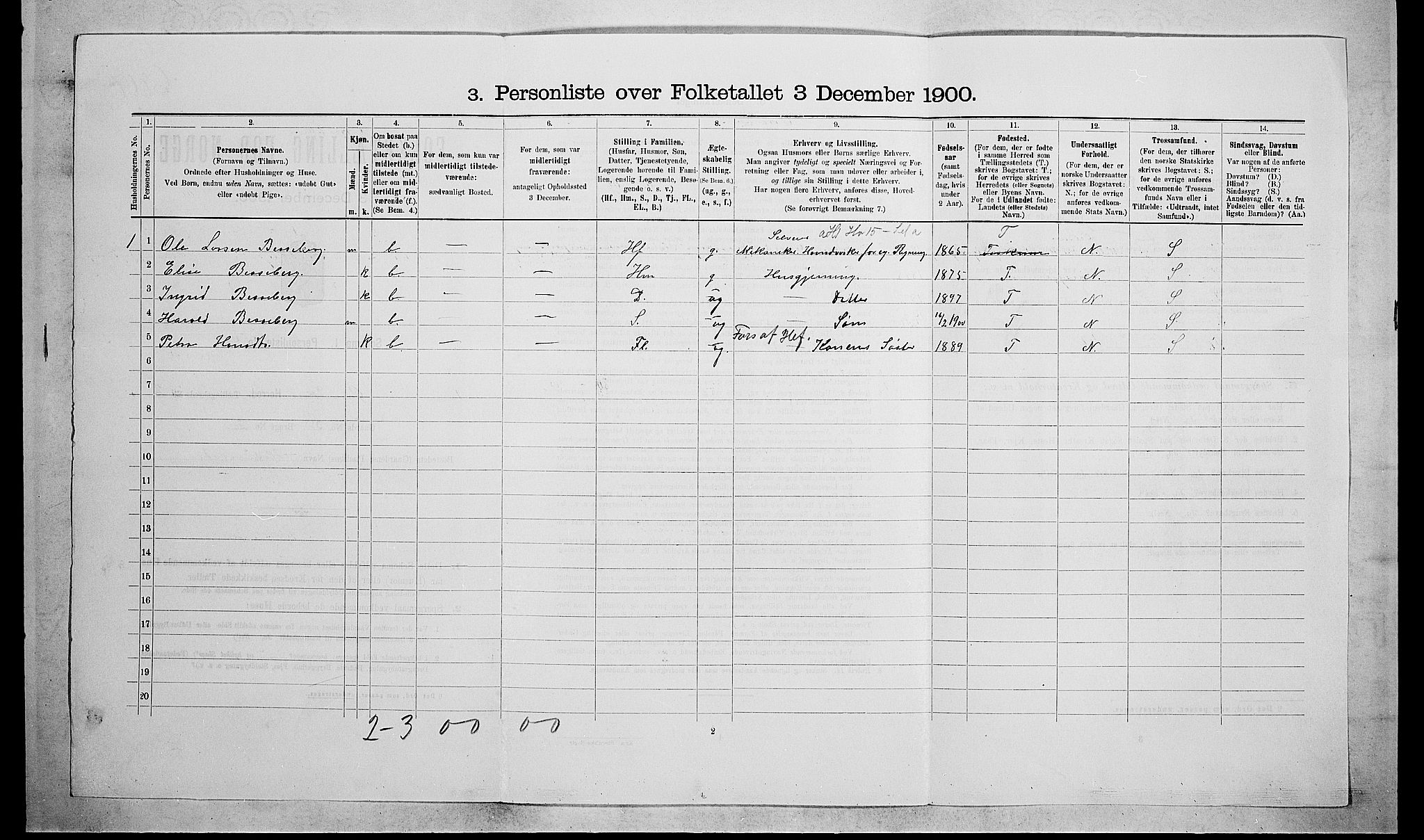 RA, 1900 census for Øvre Eiker, 1900, p. 471