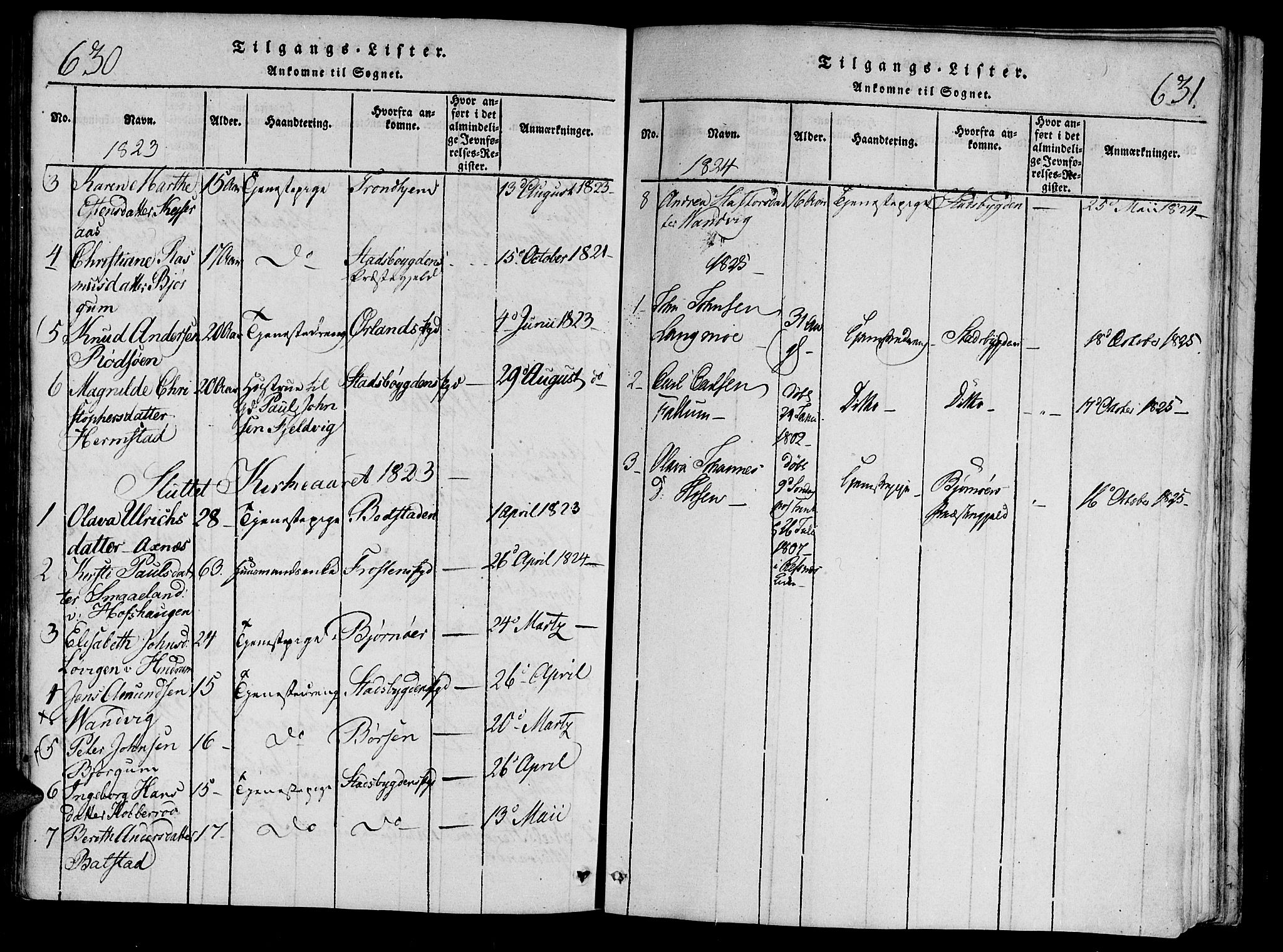 Ministerialprotokoller, klokkerbøker og fødselsregistre - Nord-Trøndelag, SAT/A-1458/701/L0005: Parish register (official) no. 701A05 /2, 1816-1825, p. 630-631