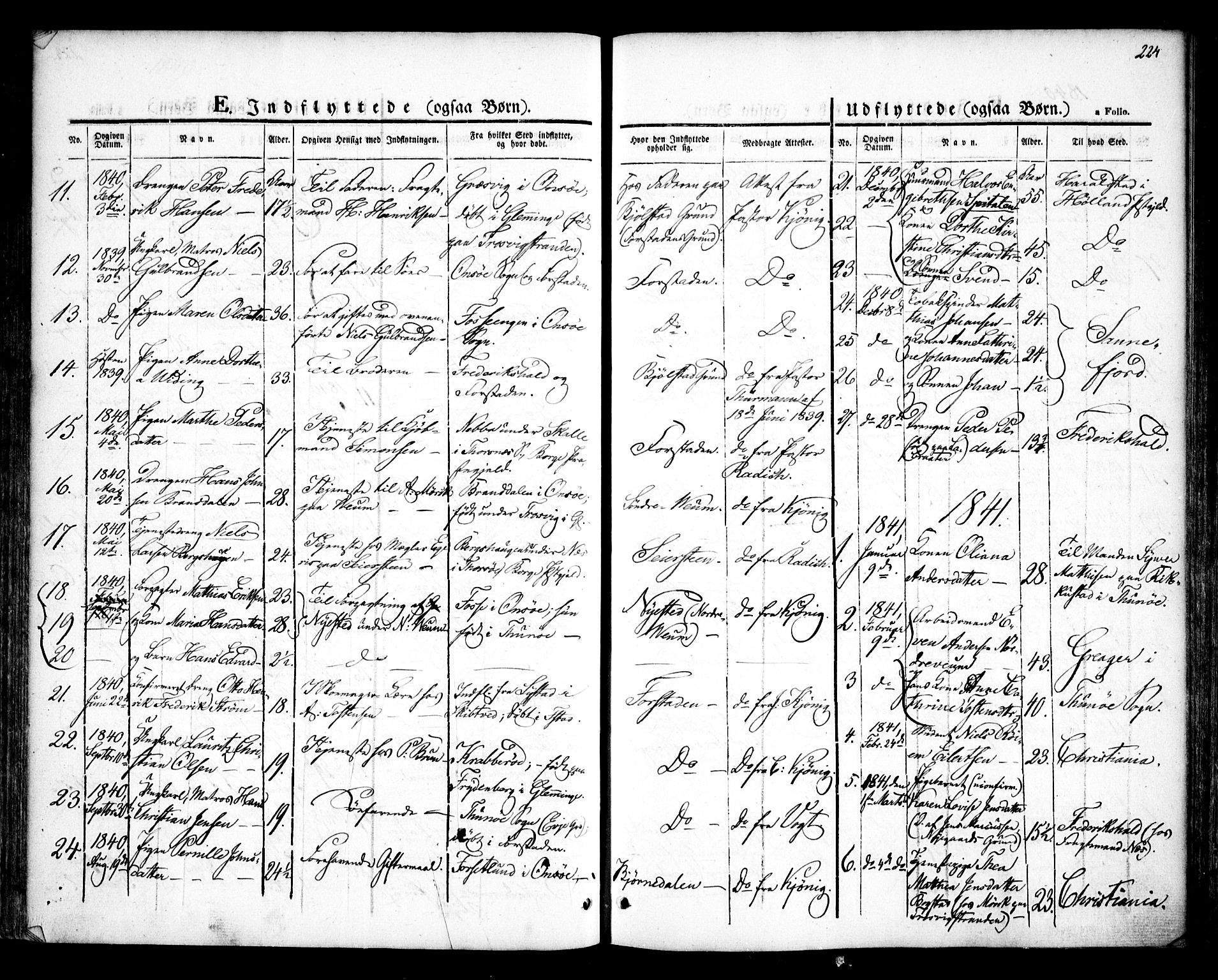 Glemmen prestekontor Kirkebøker, AV/SAO-A-10908/F/Fa/L0005: Parish register (official) no. 5, 1838-1852, p. 224