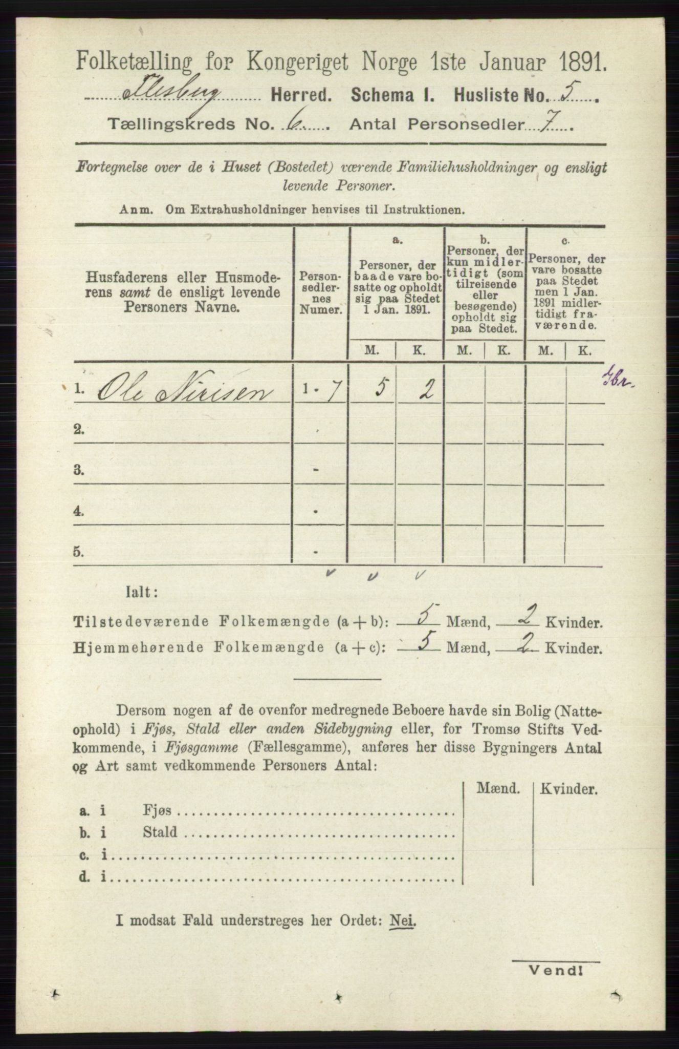 RA, 1891 census for 0631 Flesberg, 1891, p. 925