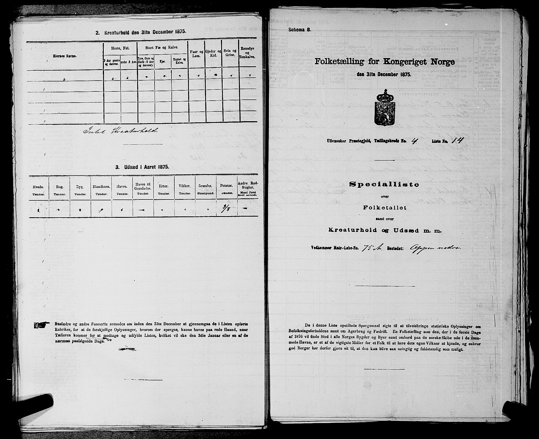 RA, 1875 census for 0235P Ullensaker, 1875, p. 517