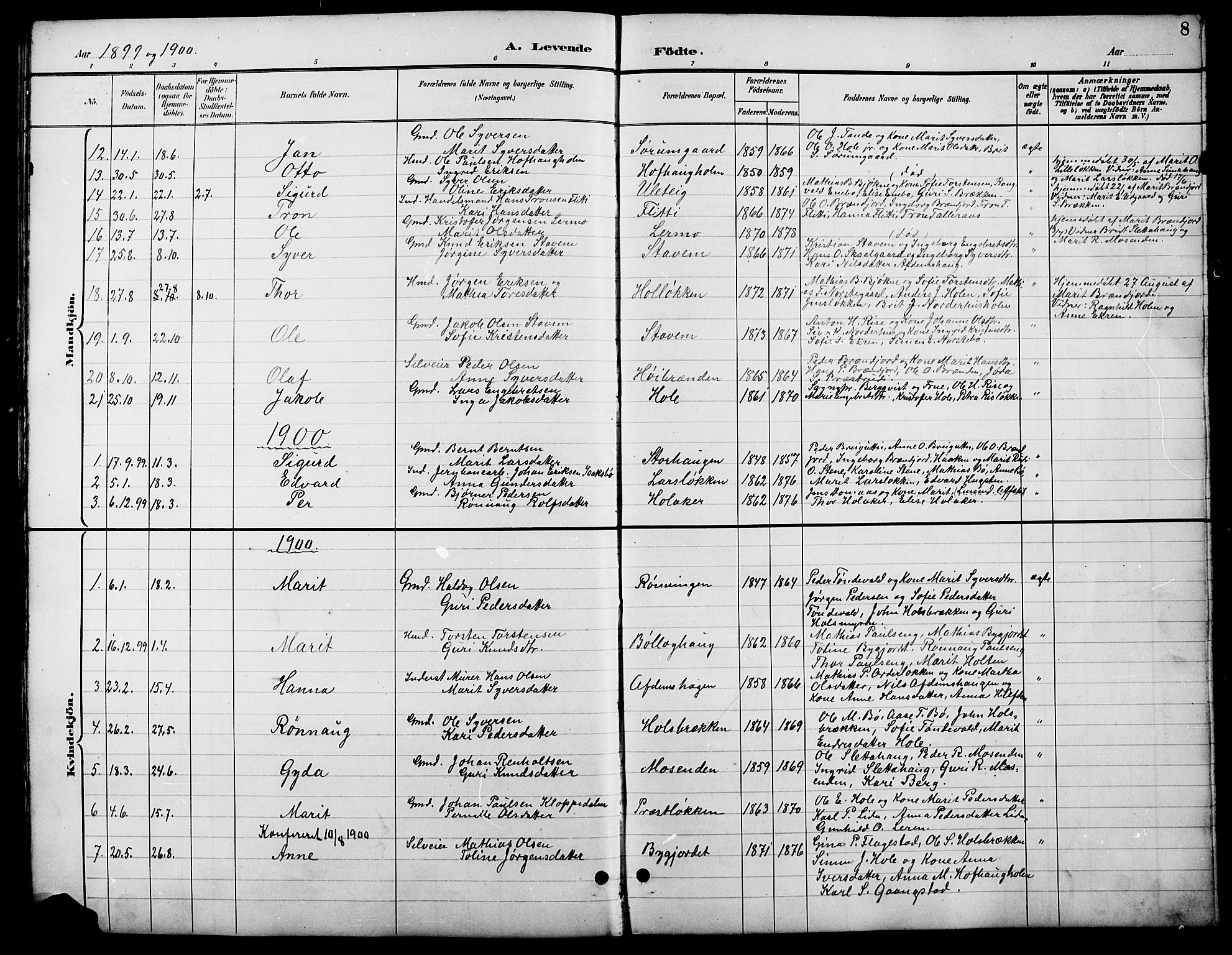 Lesja prestekontor, SAH/PREST-068/H/Ha/Hab/L0007: Parish register (copy) no. 7, 1895-1919, p. 8