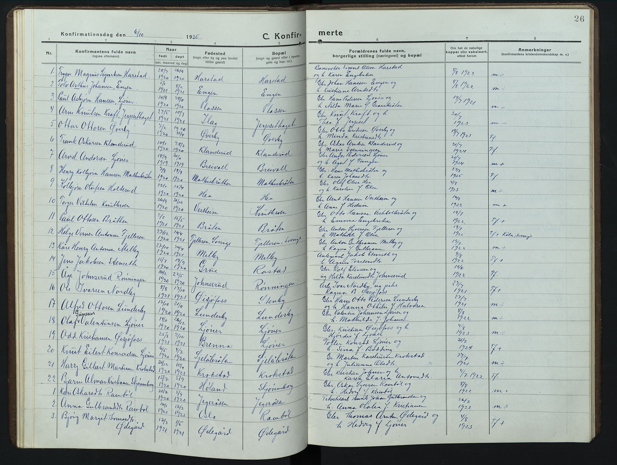 Eidskog prestekontor, AV/SAH-PREST-026/H/Ha/Hab/L0006: Parish register (copy) no. 6, 1917-1952, p. 26