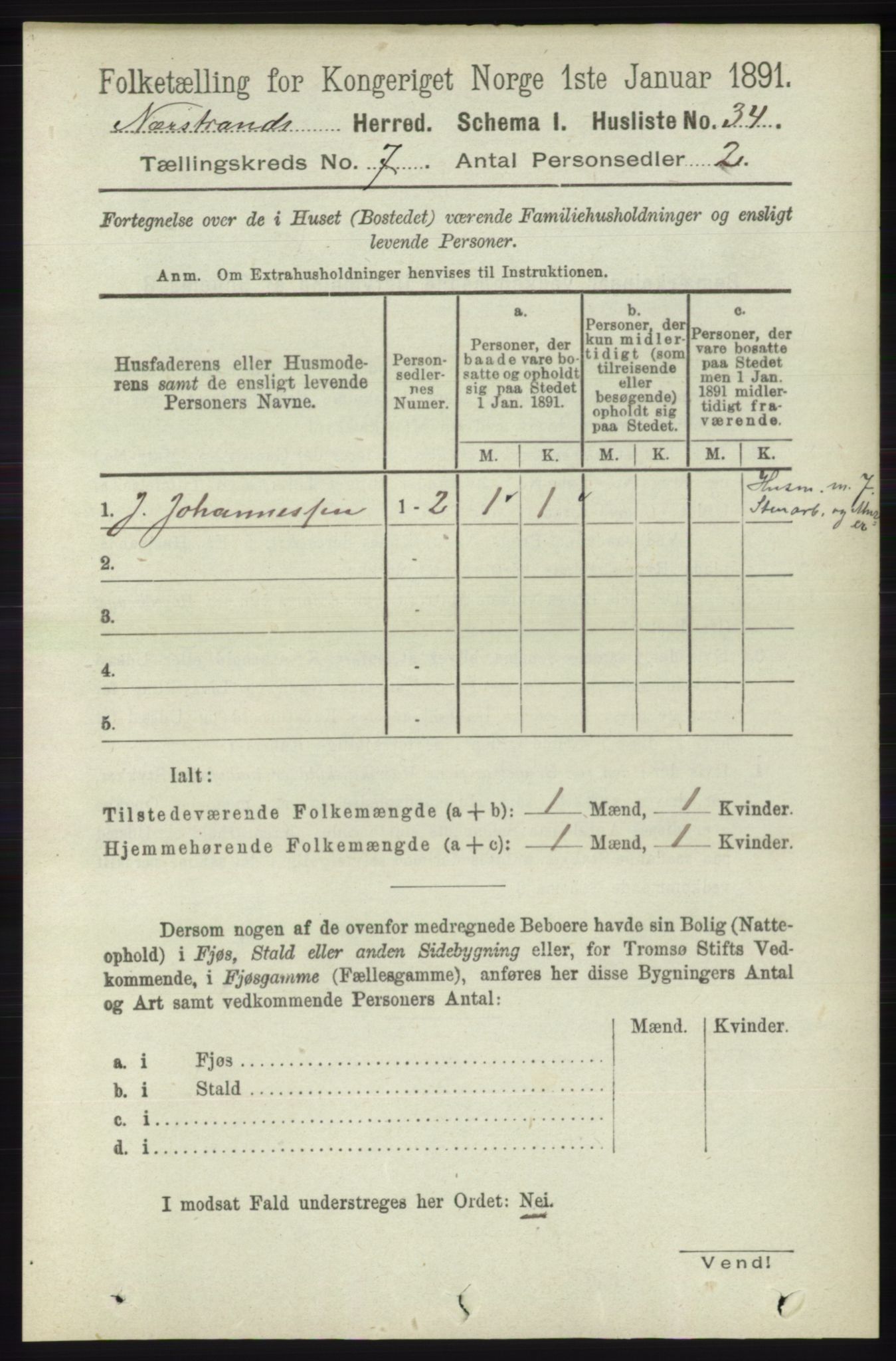 RA, 1891 census for 1139 Nedstrand, 1891, p. 1178