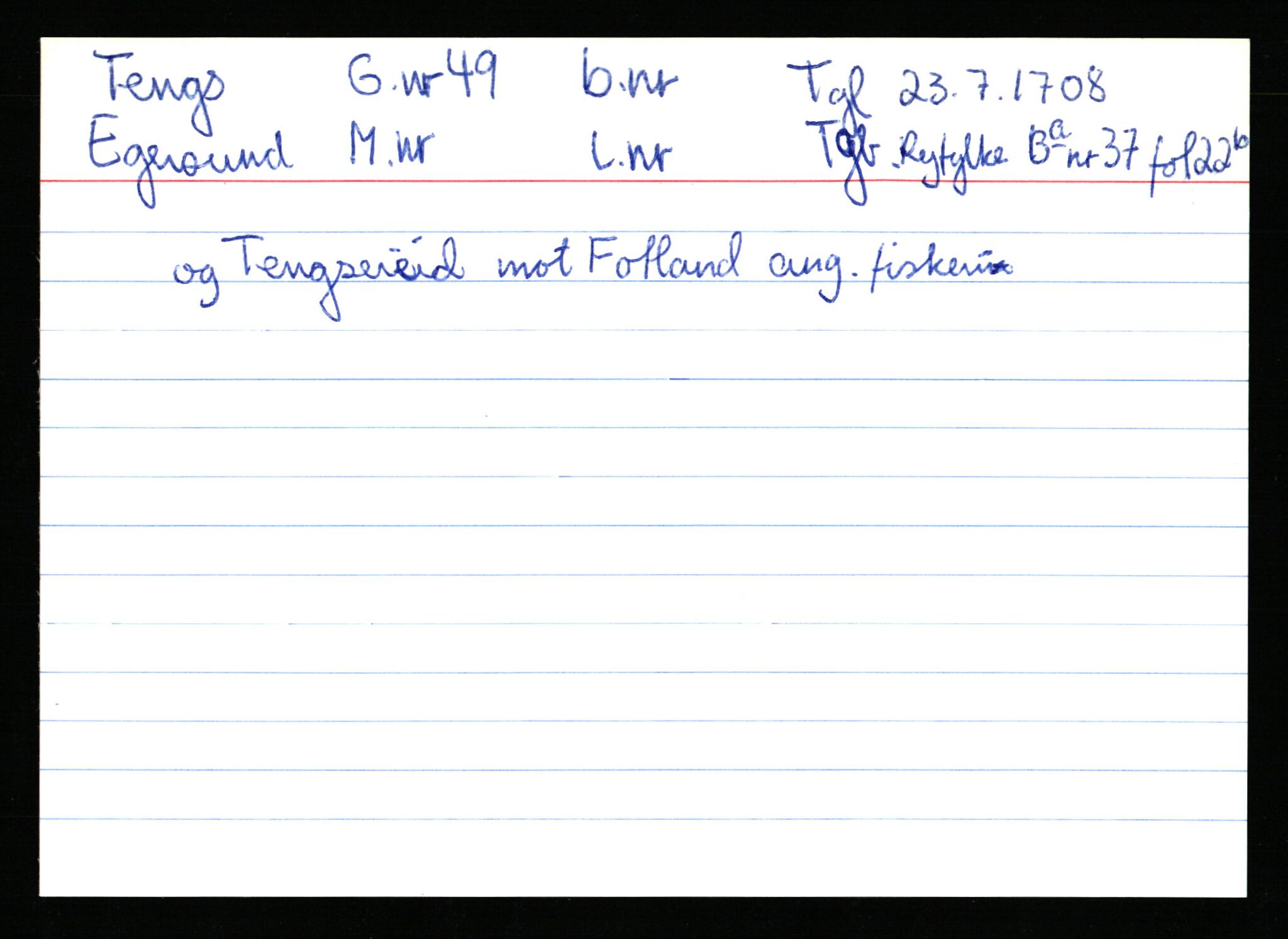 Statsarkivet i Stavanger, AV/SAST-A-101971/03/Y/Ym/L0060: Åstedskort sortert etter gårdsnavn: Tengesdal - Tjørn, 1600-1950, p. 37