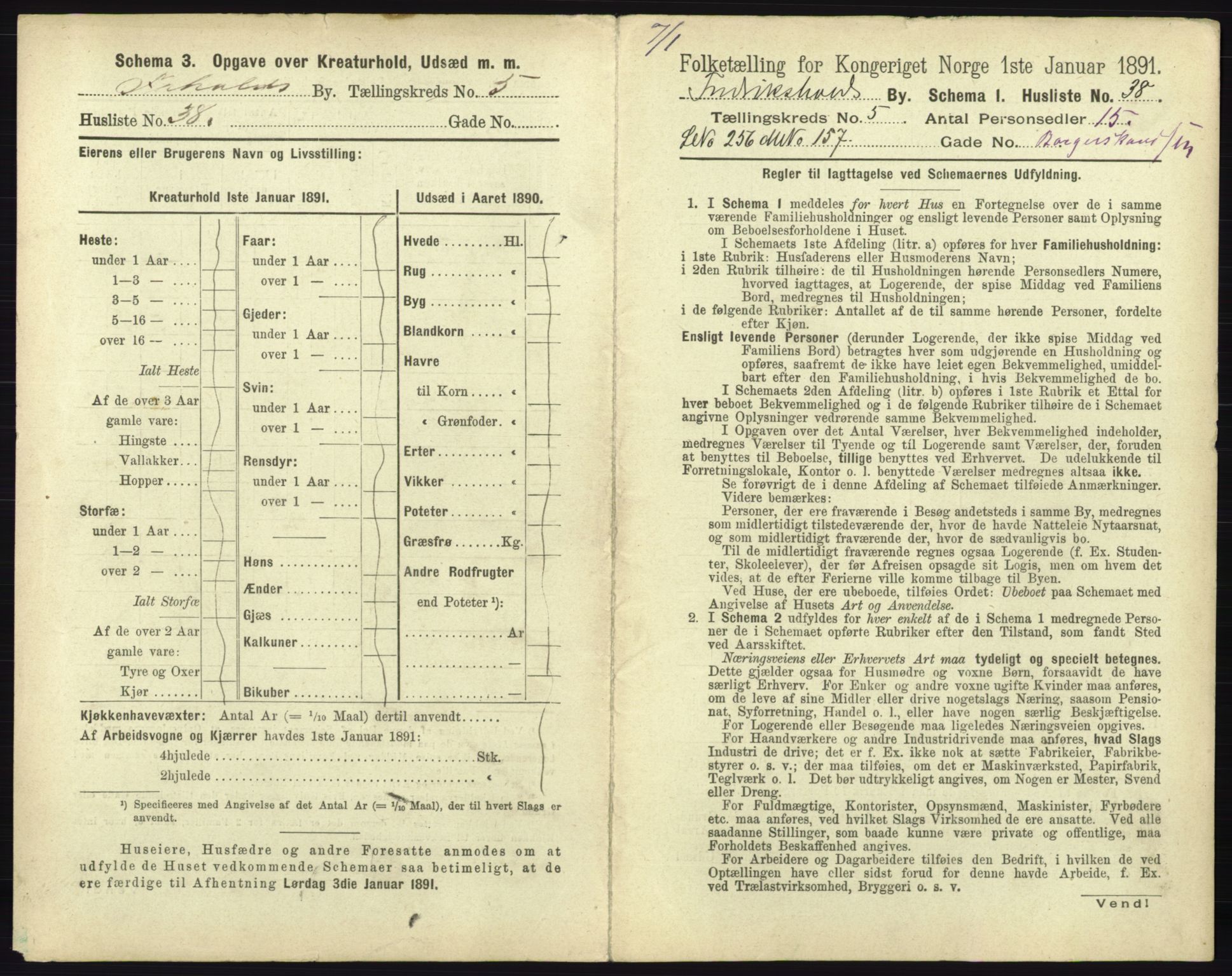 RA, 1891 census for 0101 Fredrikshald, 1891, p. 578