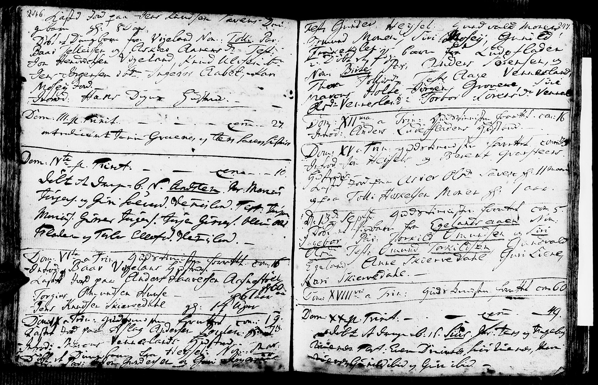 Vennesla sokneprestkontor, AV/SAK-1111-0045/Fa/Fab/L0001: Parish register (official) no. A 1, 1741-1794, p. 246-247