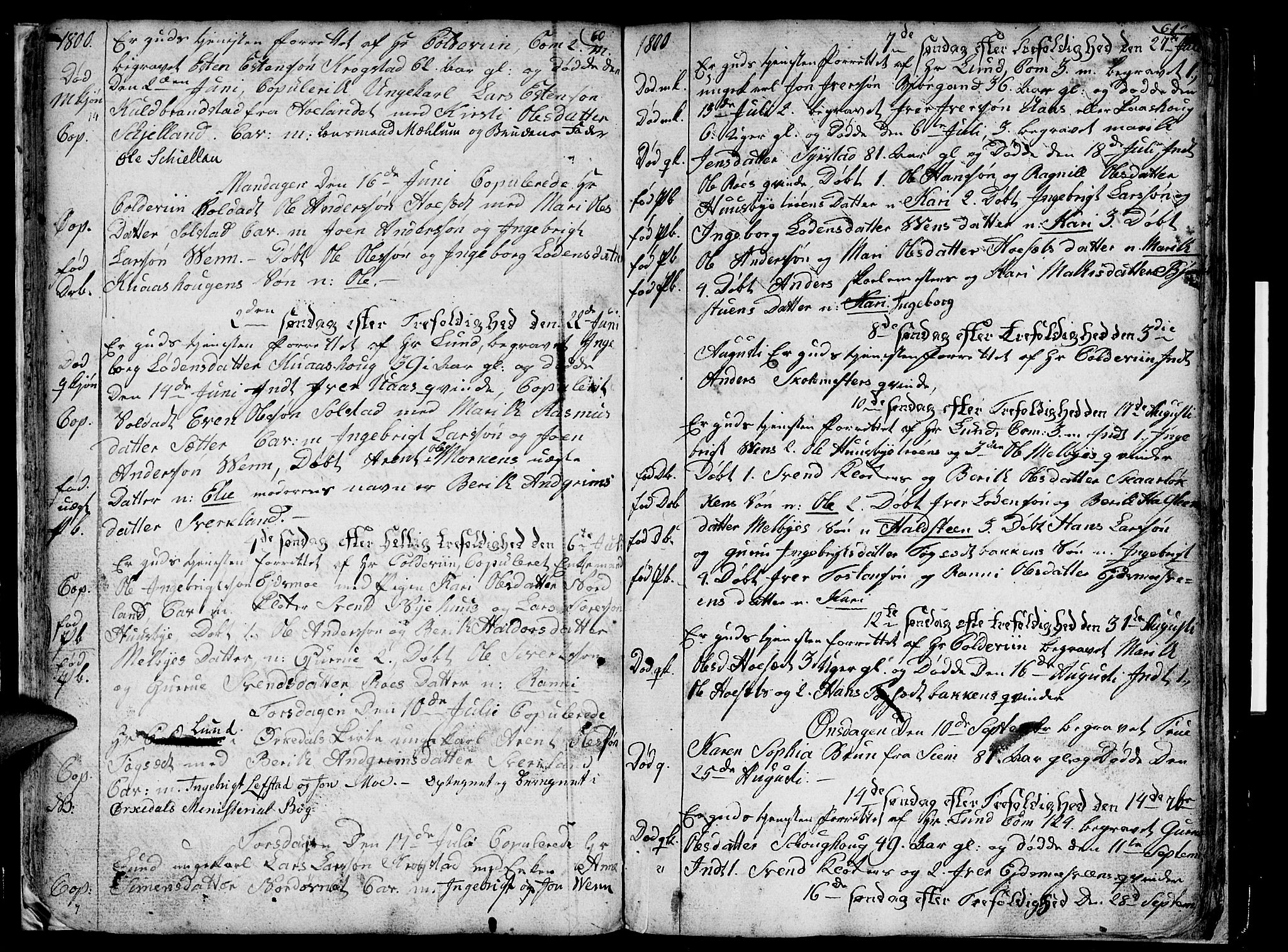 Ministerialprotokoller, klokkerbøker og fødselsregistre - Sør-Trøndelag, SAT/A-1456/667/L0794: Parish register (official) no. 667A02, 1791-1816, p. 60-61