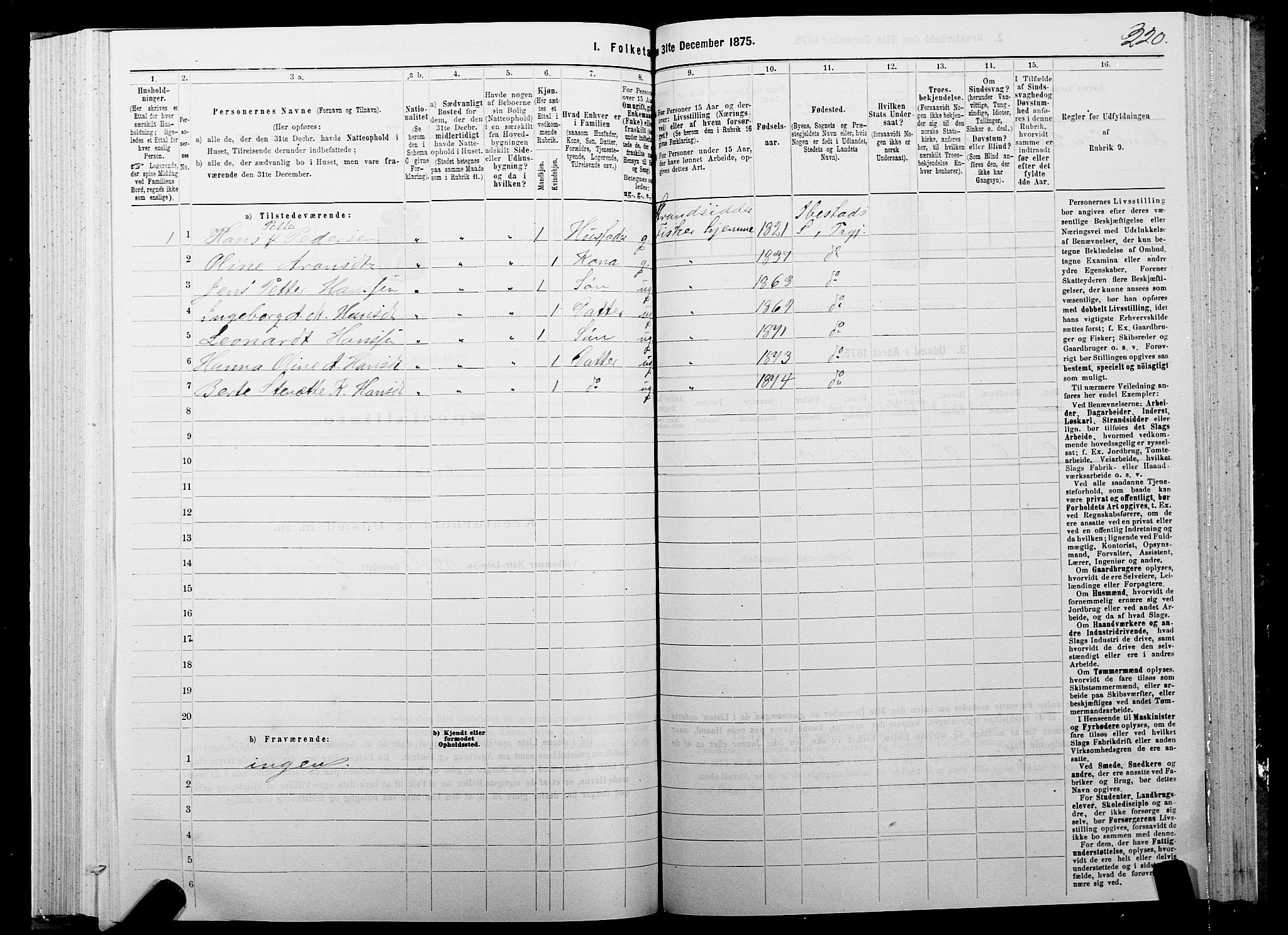 SATØ, 1875 census for 1917P Ibestad, 1875, p. 4220