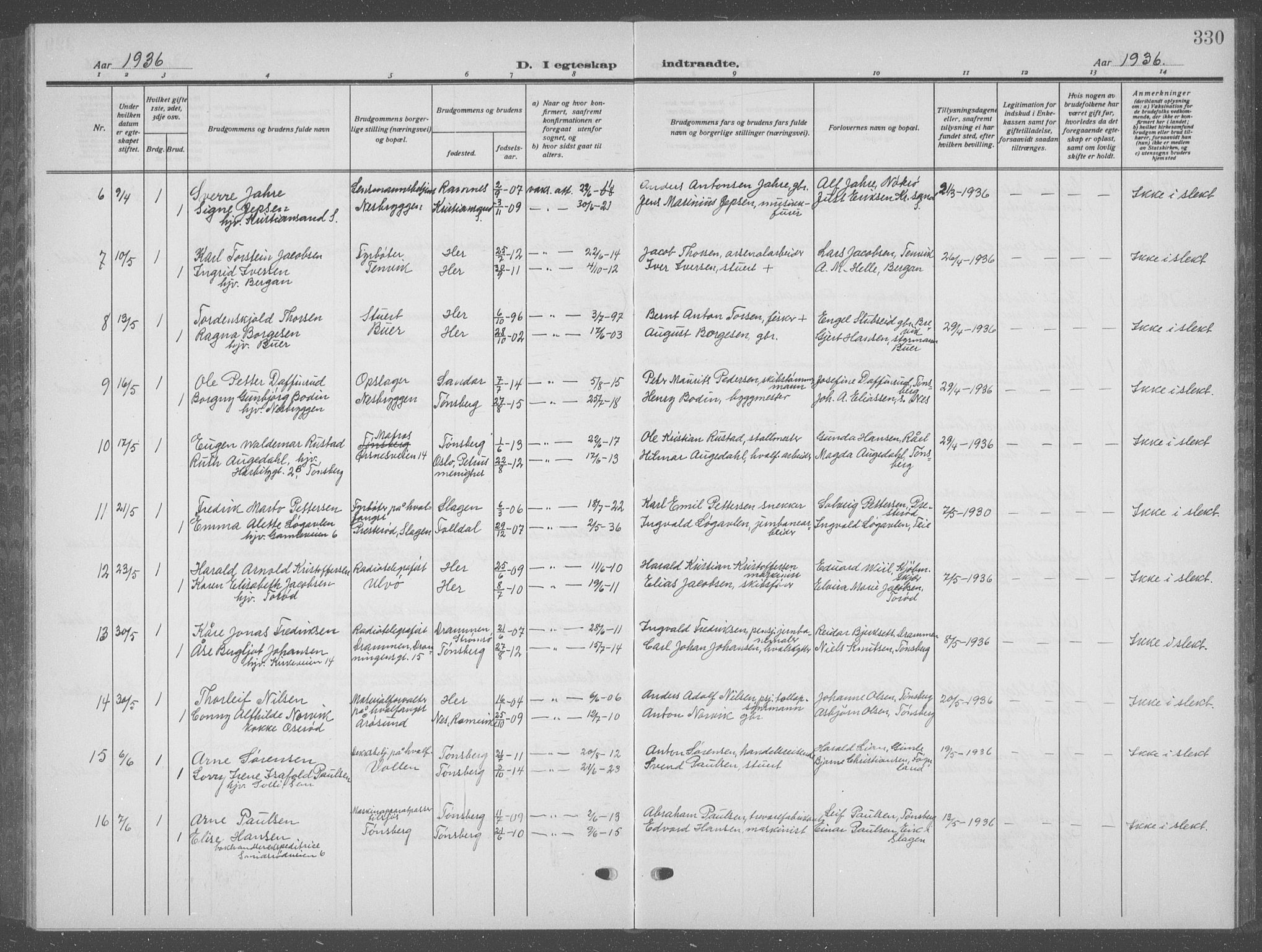 Nøtterøy kirkebøker, SAKO/A-354/G/Ga/L0006: Parish register (copy) no. I 6, 1925-1939, p. 330