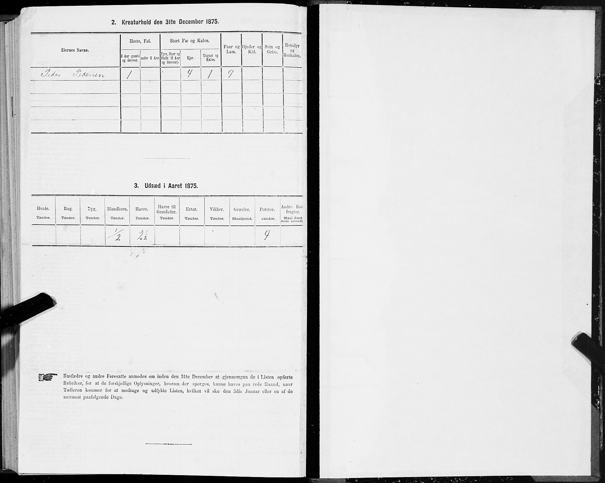 SAT, 1875 census for 1539P Grytten, 1875