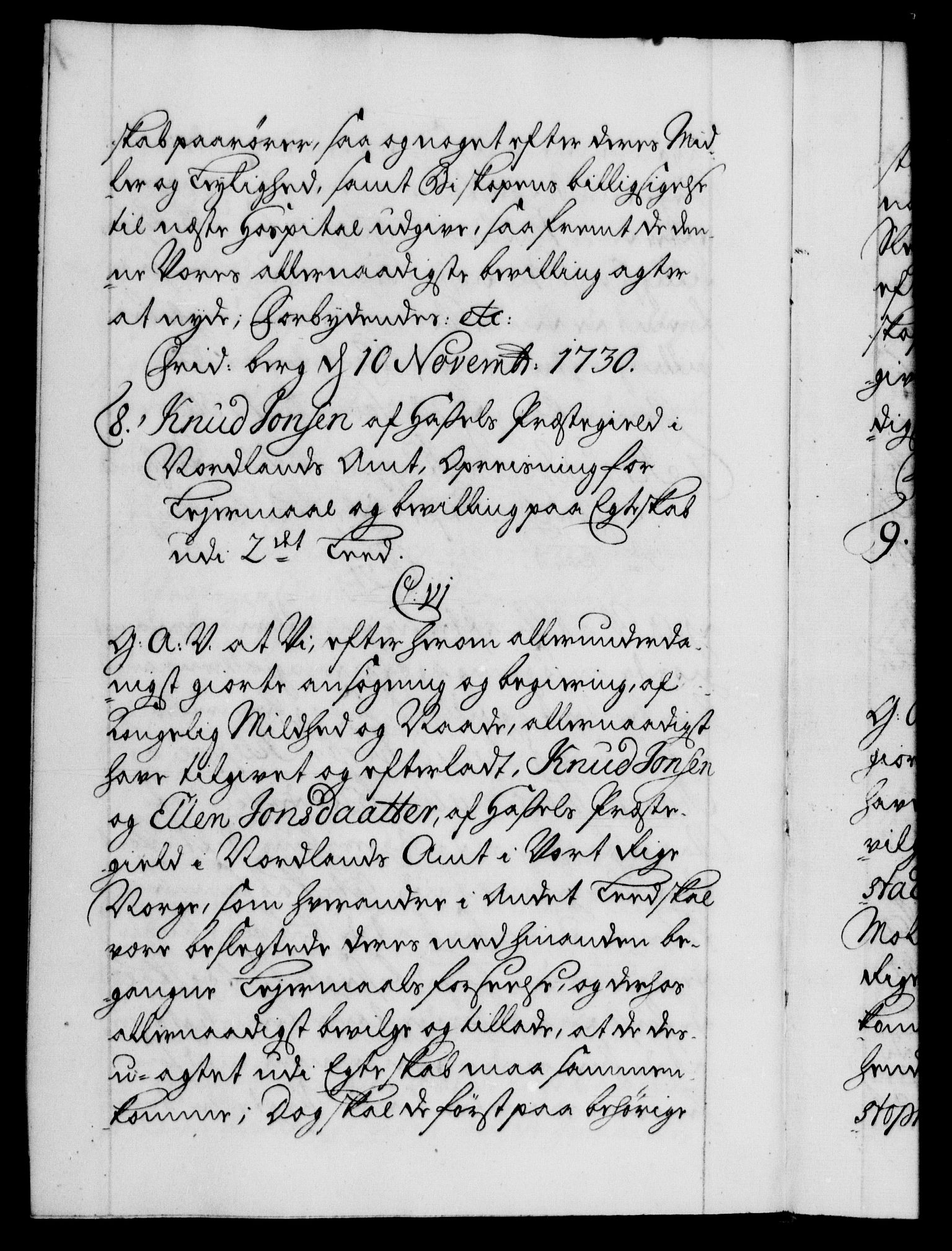 Danske Kanselli 1572-1799, AV/RA-EA-3023/F/Fc/Fca/Fcaa/L0027: Norske registre, 1730-1732, p. 4b