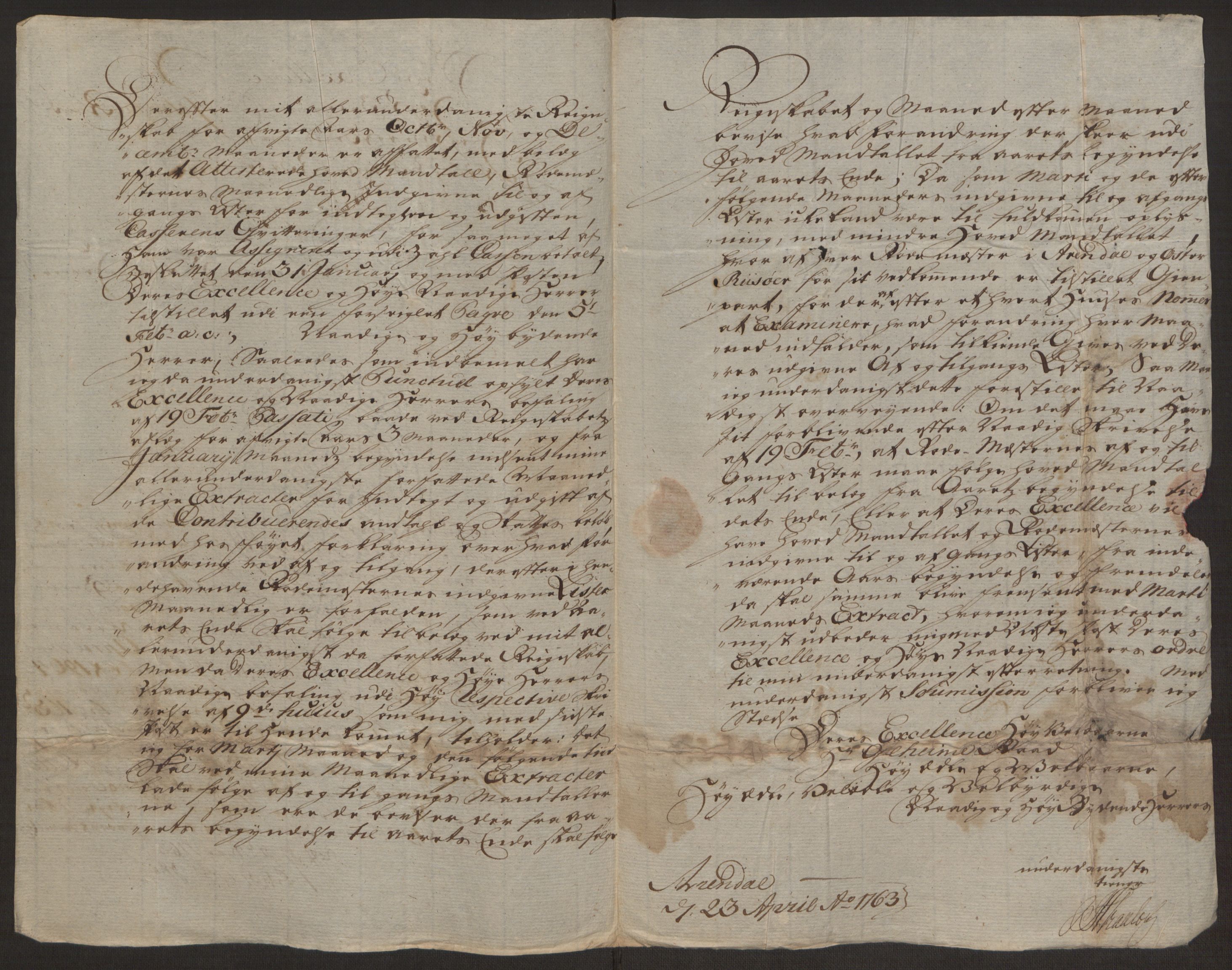 Rentekammeret inntil 1814, Reviderte regnskaper, Byregnskaper, AV/RA-EA-4066/R/Rl/L0230/0001: [L4] Kontribusjonsregnskap / Ekstraskatt, 1762-1764, p. 388