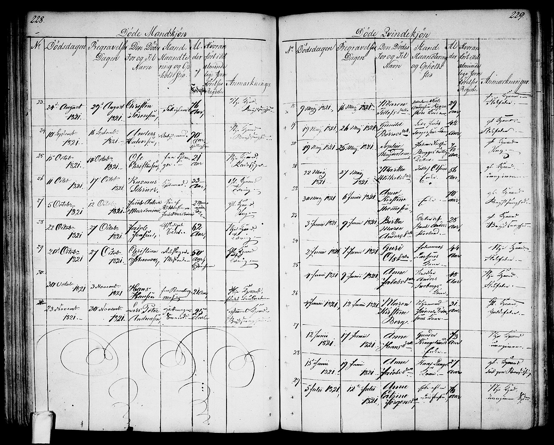 Larvik kirkebøker, SAKO/A-352/G/Ga/L0002: Parish register (copy) no. I 2, 1807-1830, p. 228-229