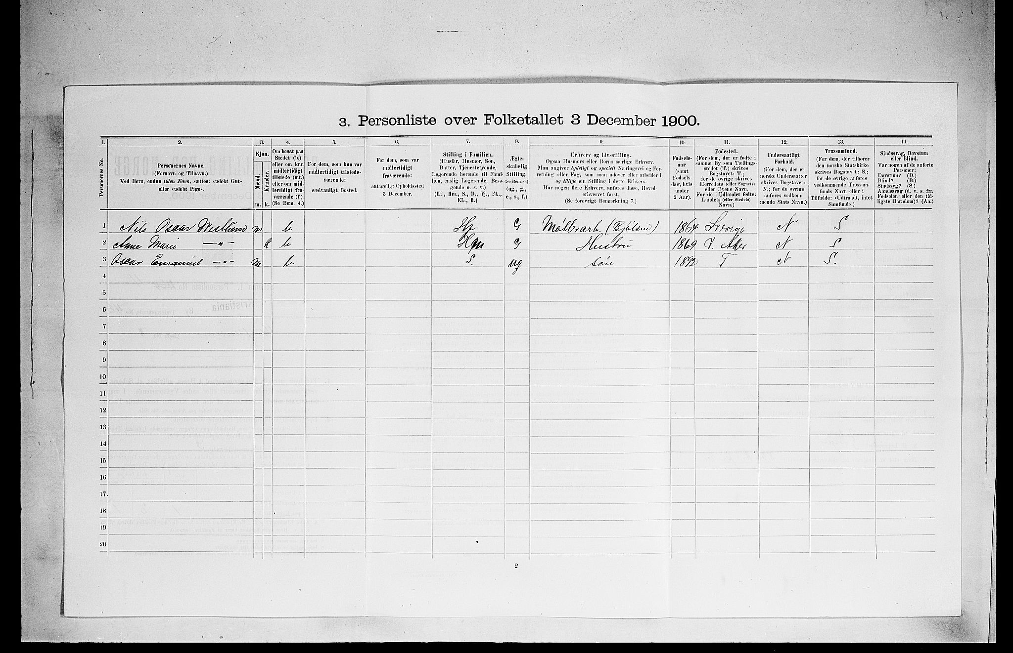 SAO, 1900 census for Kristiania, 1900, p. 27808