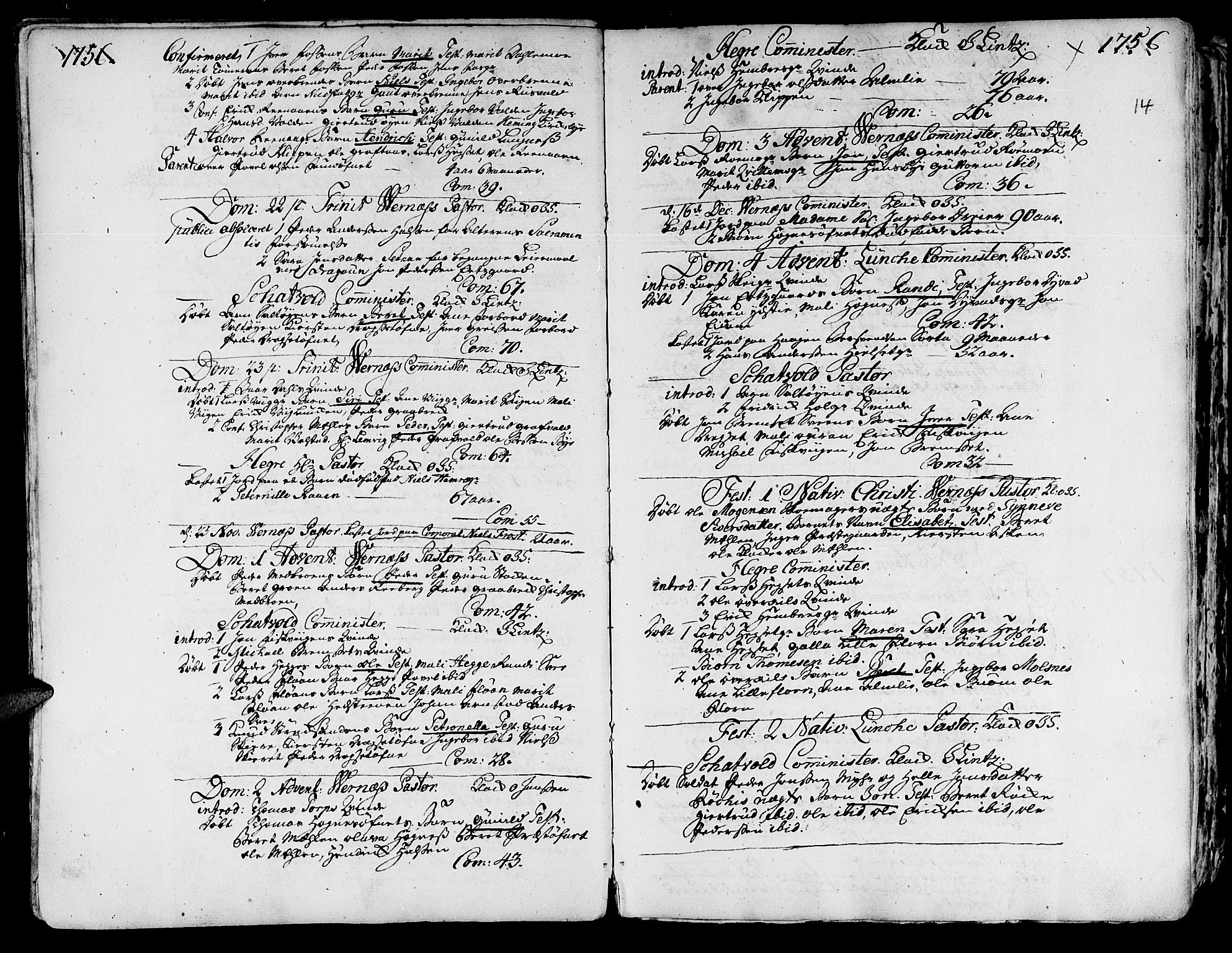 Ministerialprotokoller, klokkerbøker og fødselsregistre - Nord-Trøndelag, SAT/A-1458/709/L0057: Parish register (official) no. 709A05, 1755-1780, p. 14