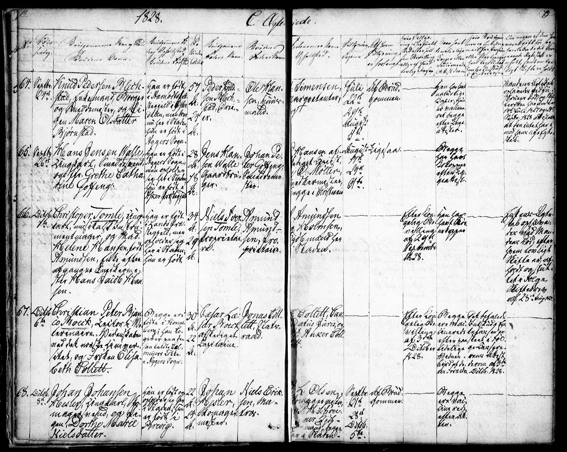 Oslo domkirke Kirkebøker, SAO/A-10752/F/Fa/L0019: Parish register (official) no. 19, 1828-1847, p. 18-19