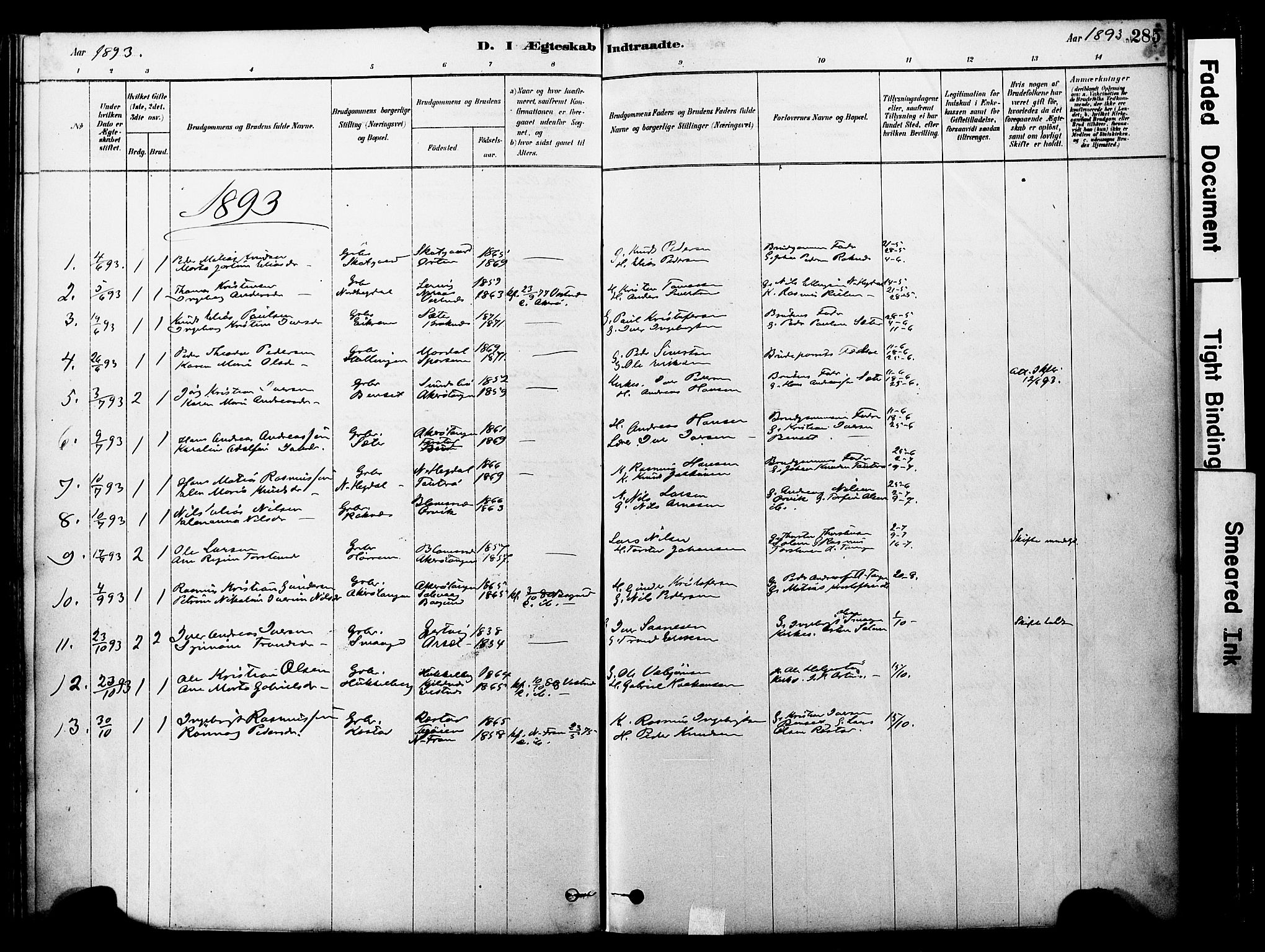 Ministerialprotokoller, klokkerbøker og fødselsregistre - Møre og Romsdal, AV/SAT-A-1454/560/L0721: Parish register (official) no. 560A05, 1878-1917, p. 285