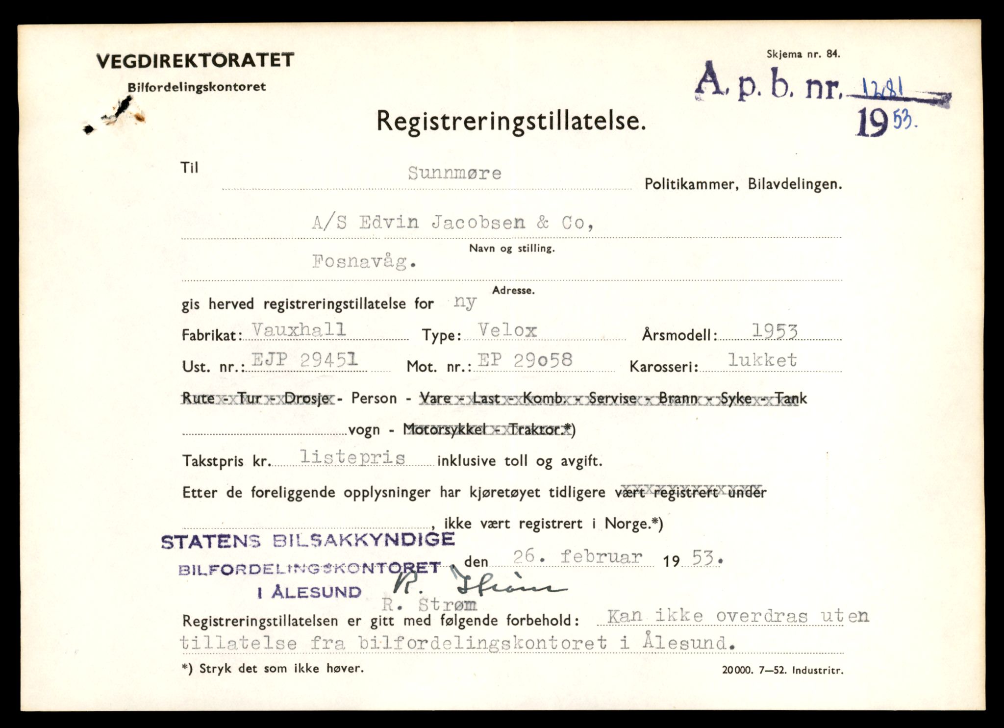 Møre og Romsdal vegkontor - Ålesund trafikkstasjon, AV/SAT-A-4099/F/Fe/L0043: Registreringskort for kjøretøy T 14080 - T 14204, 1927-1998, p. 131