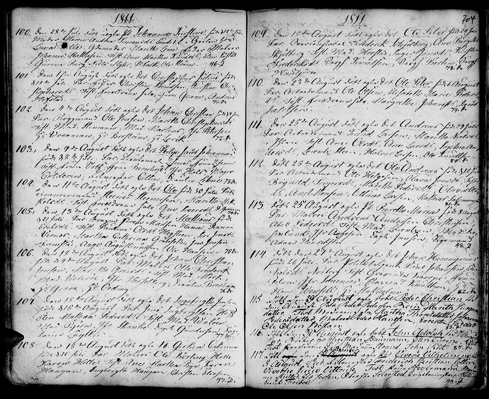 Ministerialprotokoller, klokkerbøker og fødselsregistre - Sør-Trøndelag, AV/SAT-A-1456/601/L0039: Parish register (official) no. 601A07, 1770-1819, p. 204
