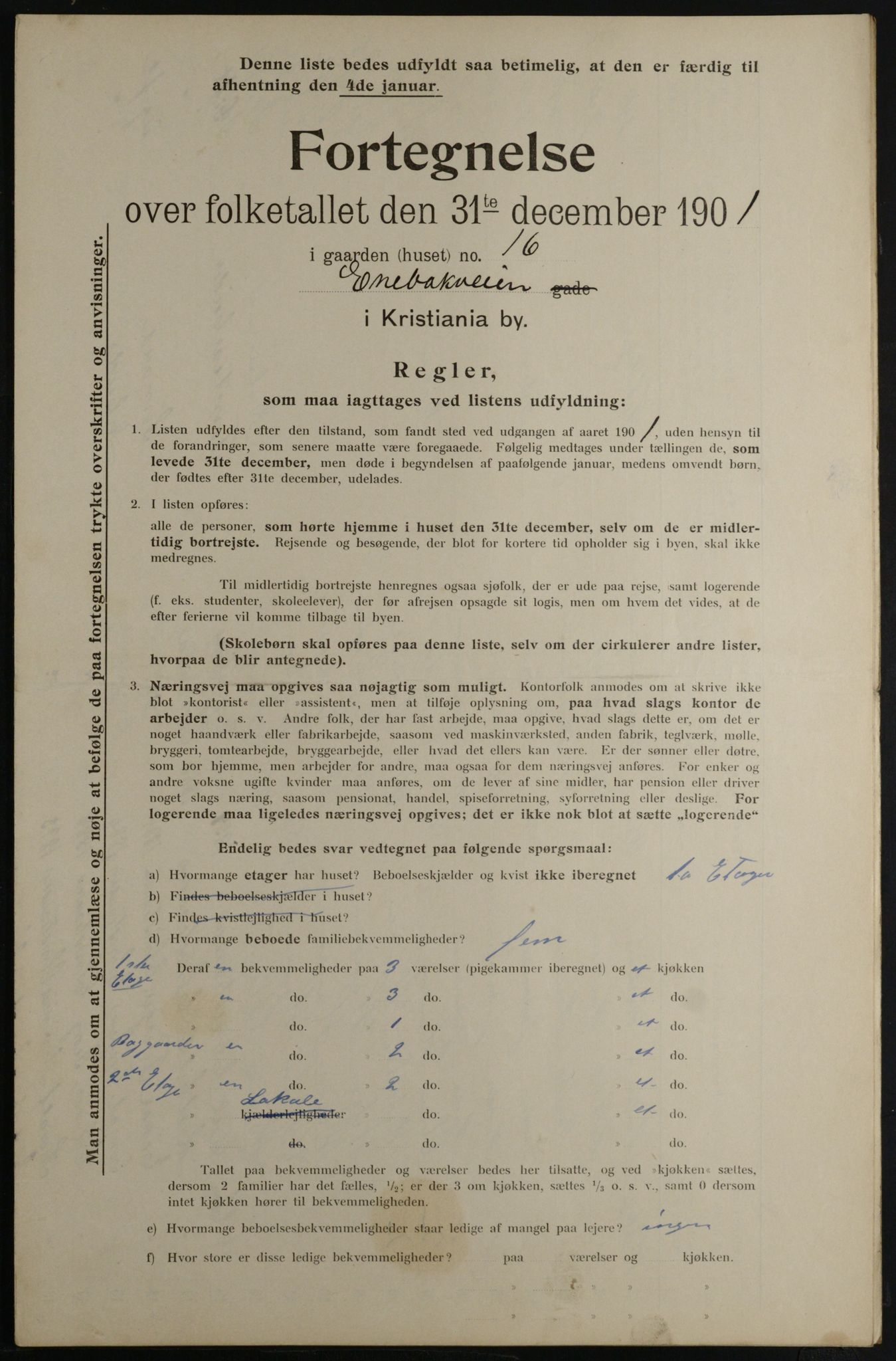 OBA, Municipal Census 1901 for Kristiania, 1901, p. 3350