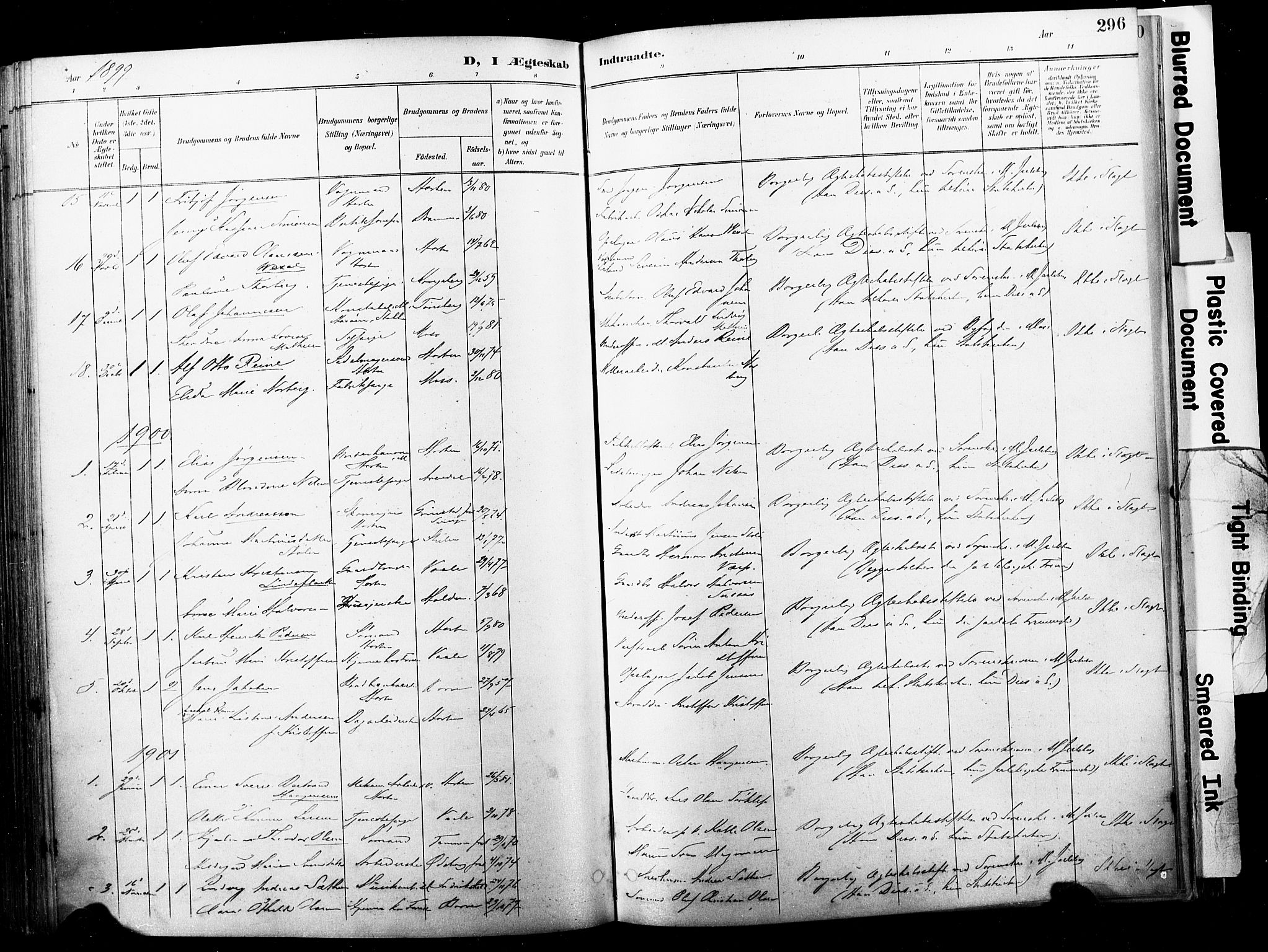 Horten kirkebøker, AV/SAKO-A-348/F/Fa/L0005: Parish register (official) no. 5, 1896-1904, p. 296