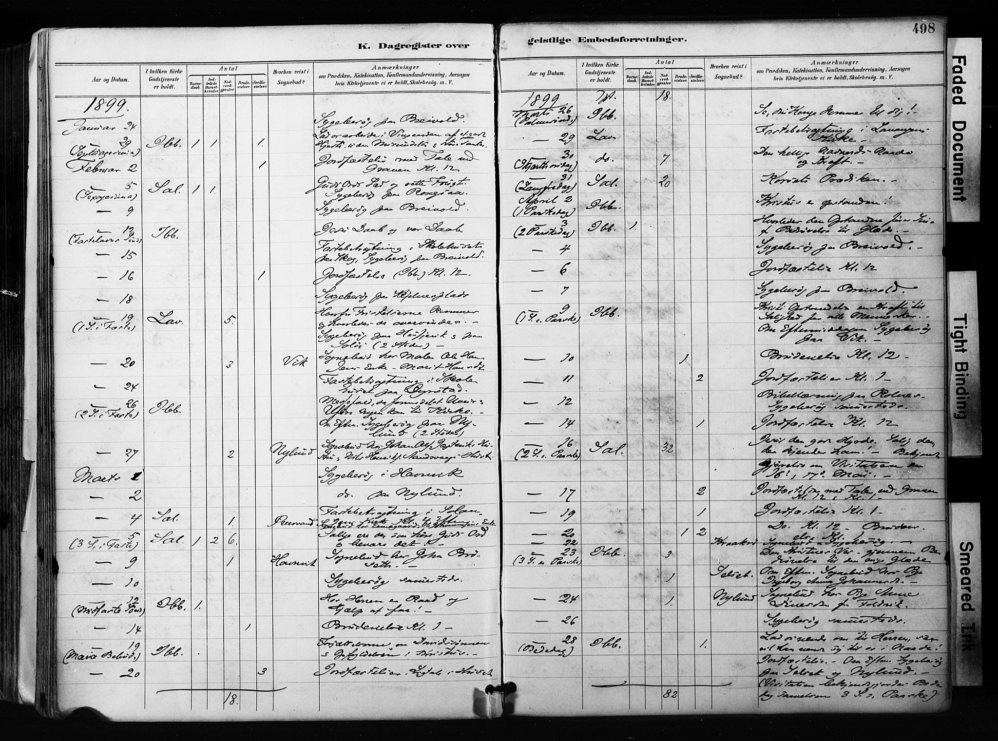 Ibestad sokneprestembete, SATØ/S-0077/H/Ha/Haa/L0012kirke: Parish register (official) no. 12, 1890-1900, p. 498