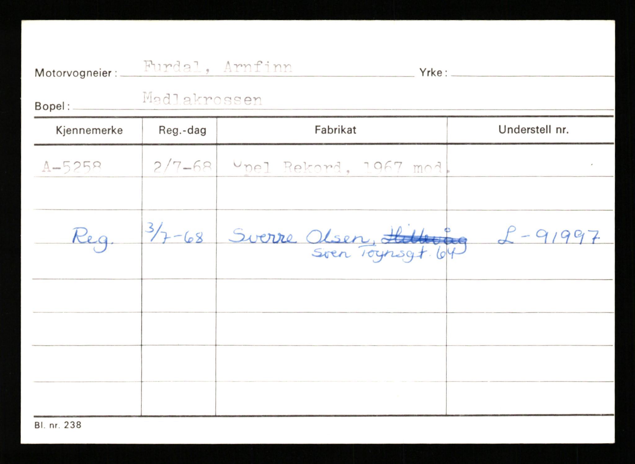 Stavanger trafikkstasjon, AV/SAST-A-101942/0/G/L0001: Registreringsnummer: 0 - 5782, 1930-1971, p. 3111
